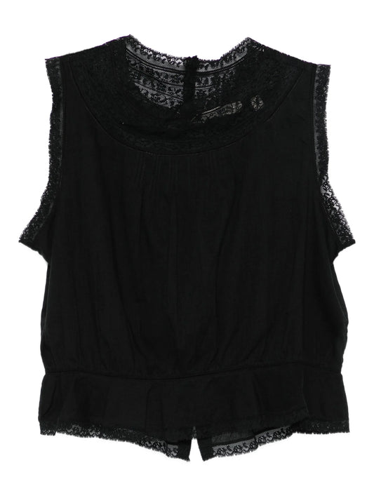 Lilibet lace-trimmed sleeveless top