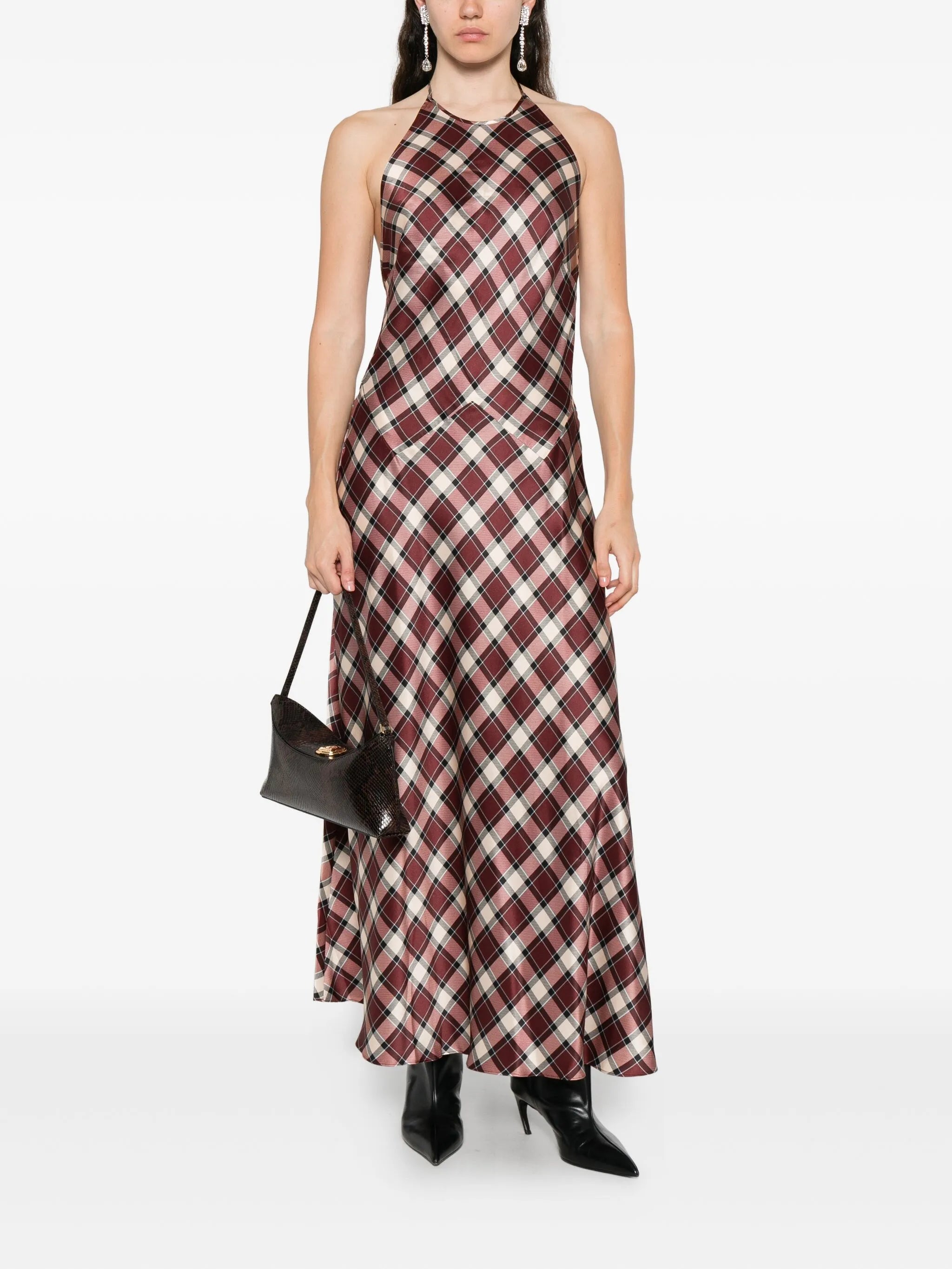 Maxime checked maxi dress