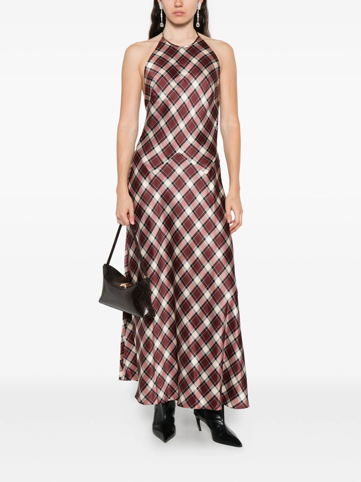 Maxime checked maxi dress