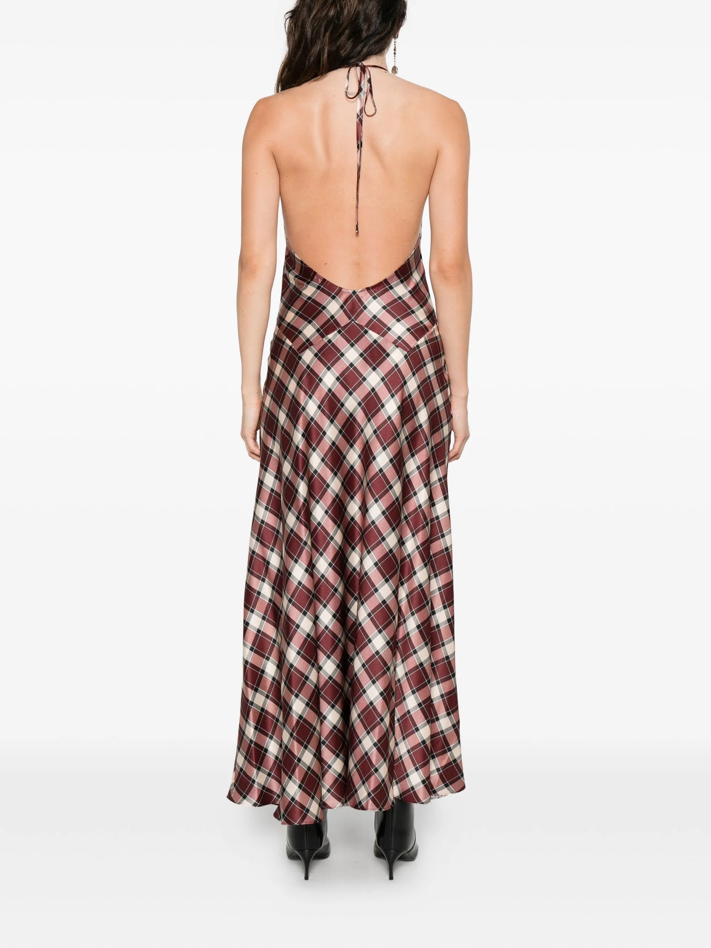 Maxime checked maxi dress