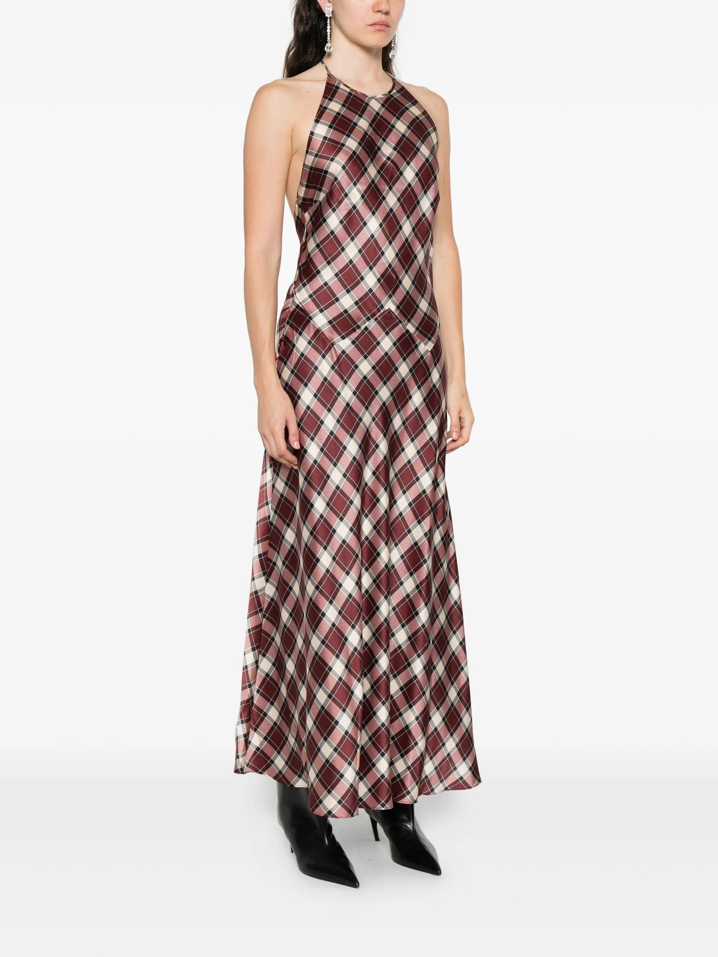 Maxime checked maxi dress