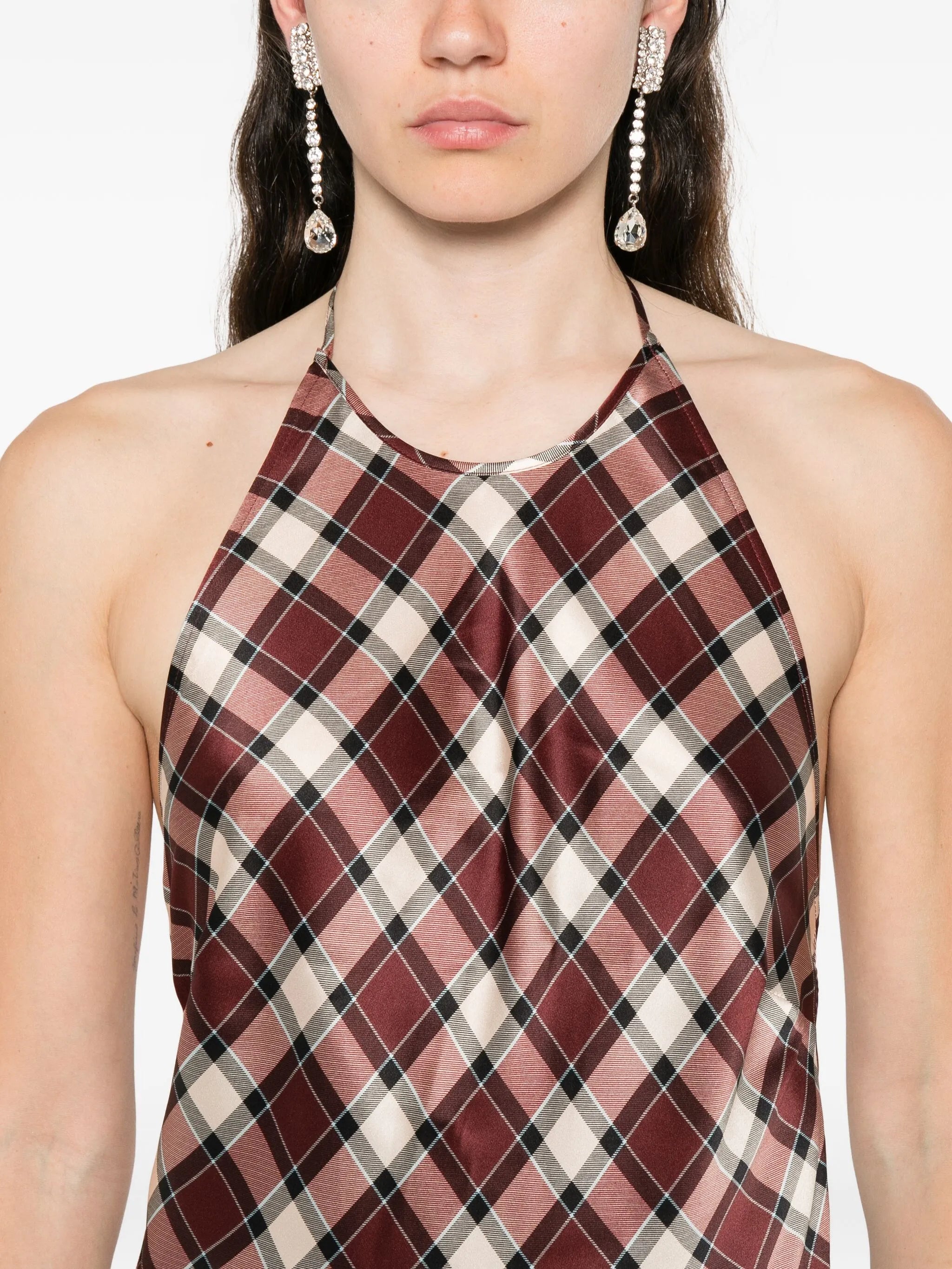 Maxime checked maxi dress