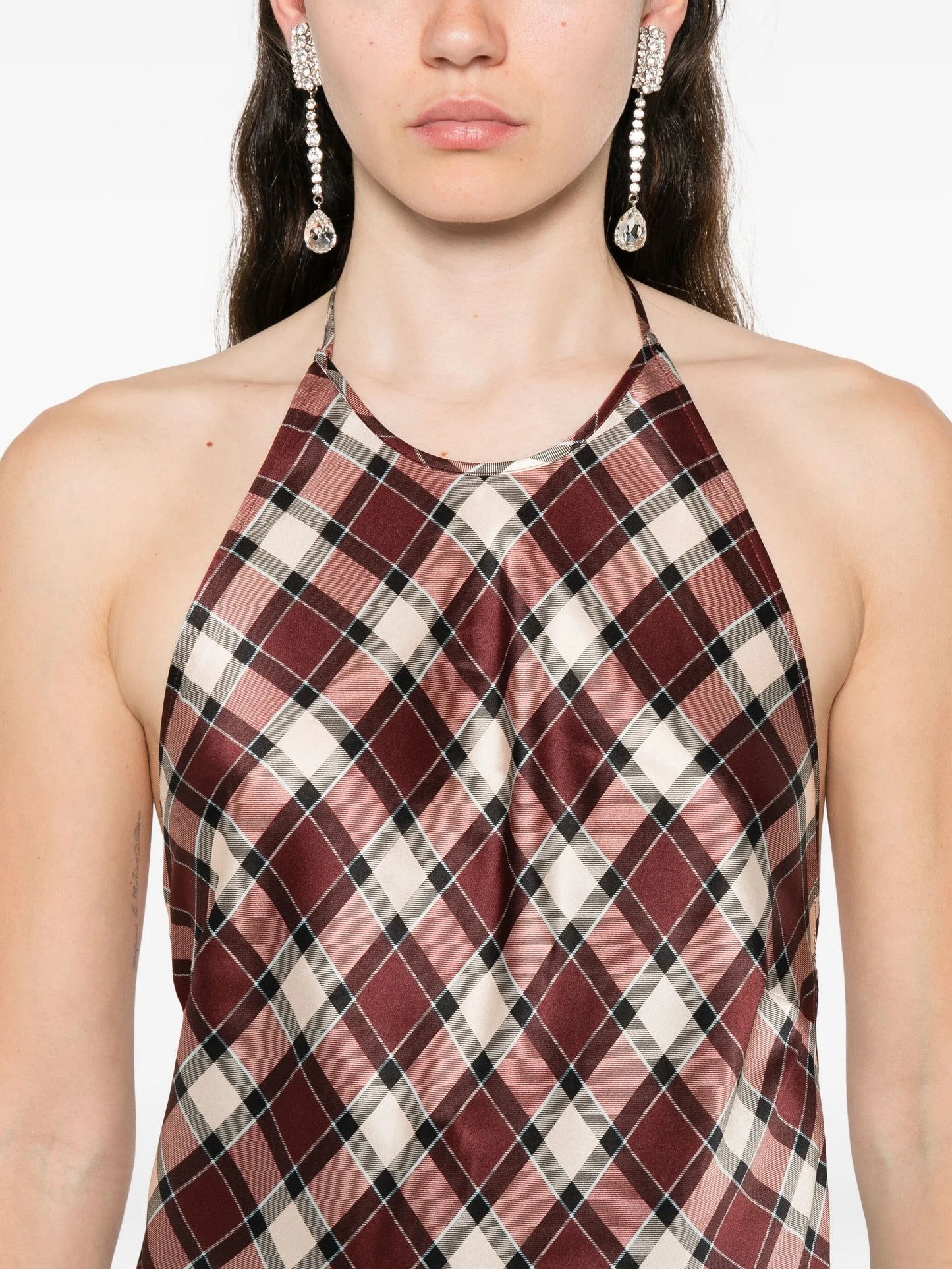 Maxime checked maxi dress