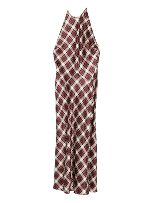 Maxime checked maxi dress