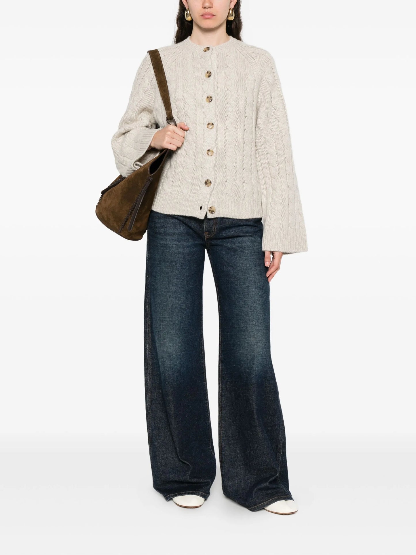 Virginie cable-knit cardigan