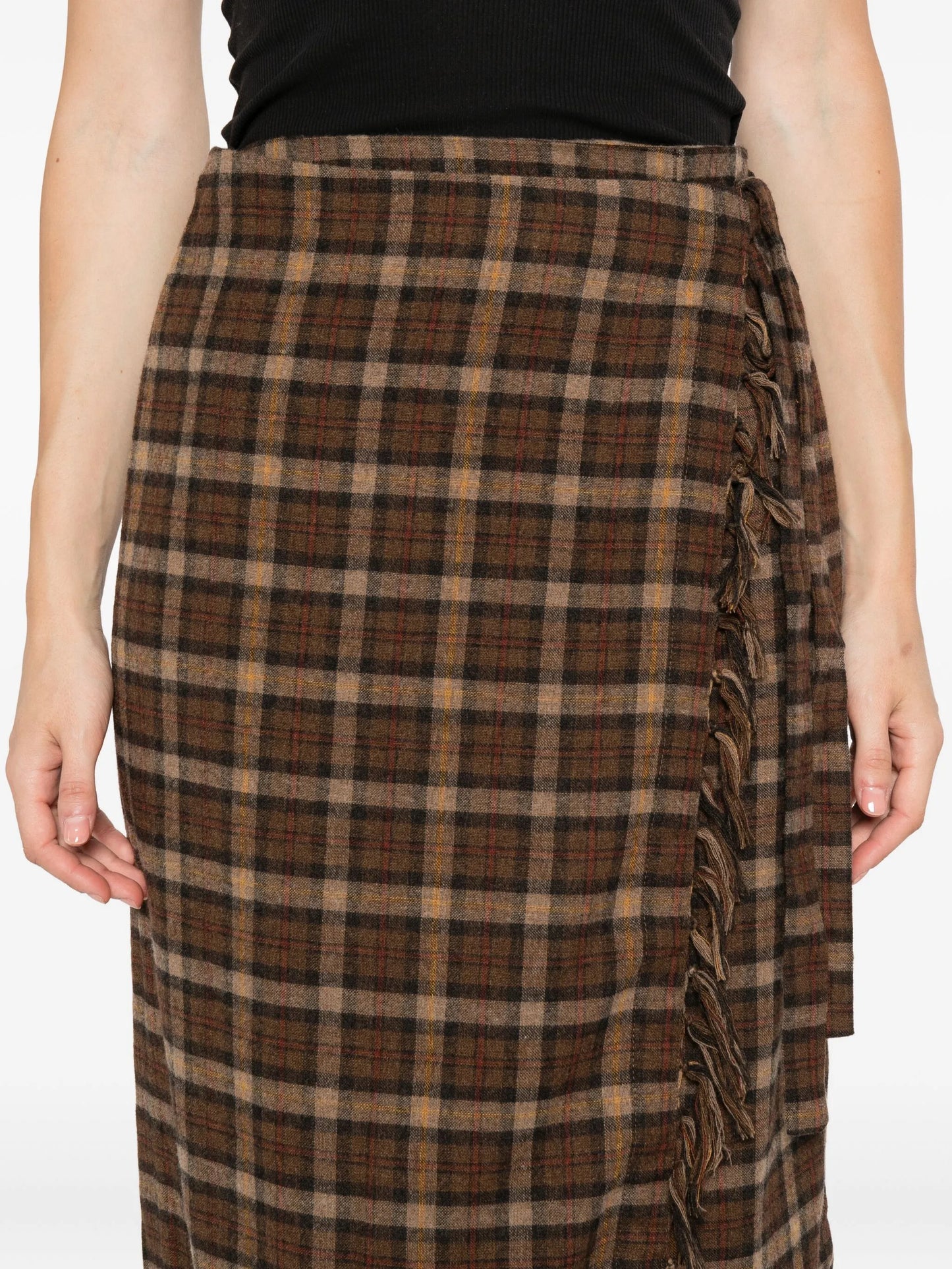 Saskia checked midi skirt