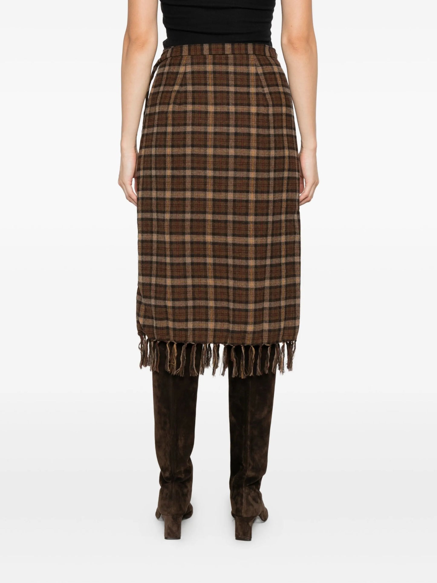 Saskia checked midi skirt