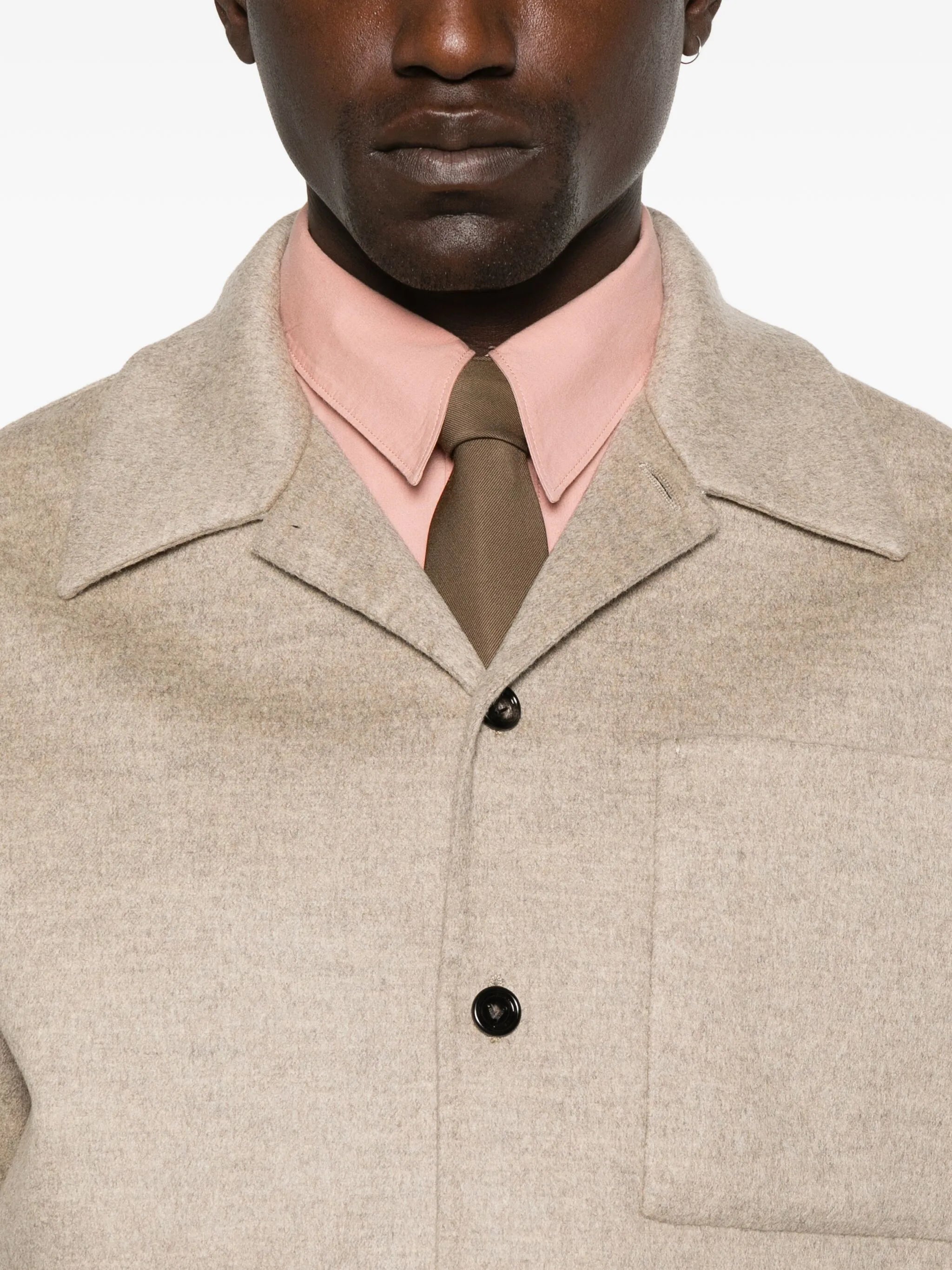 mélange-effect shirt jacket