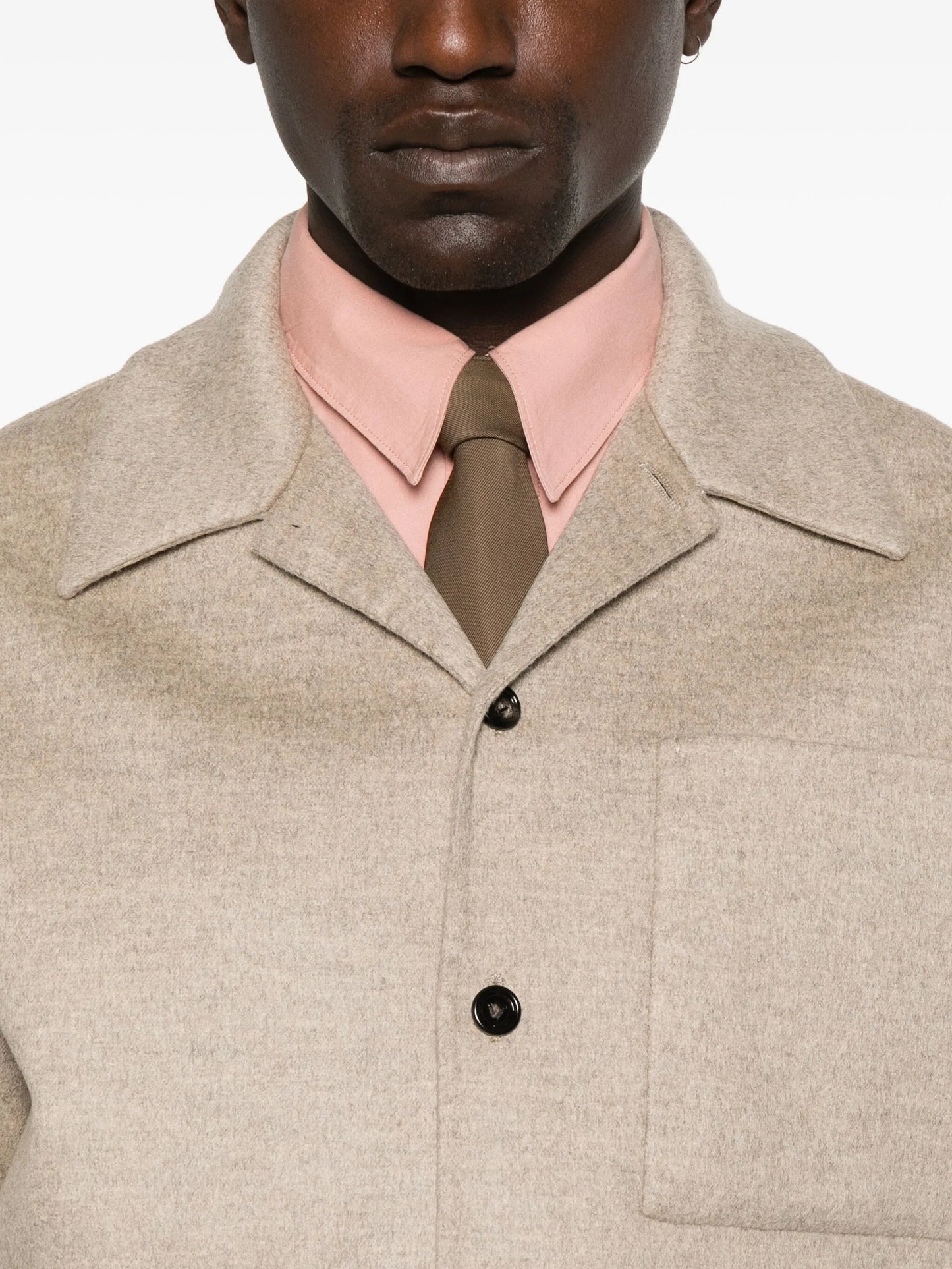mélange-effect shirt jacket