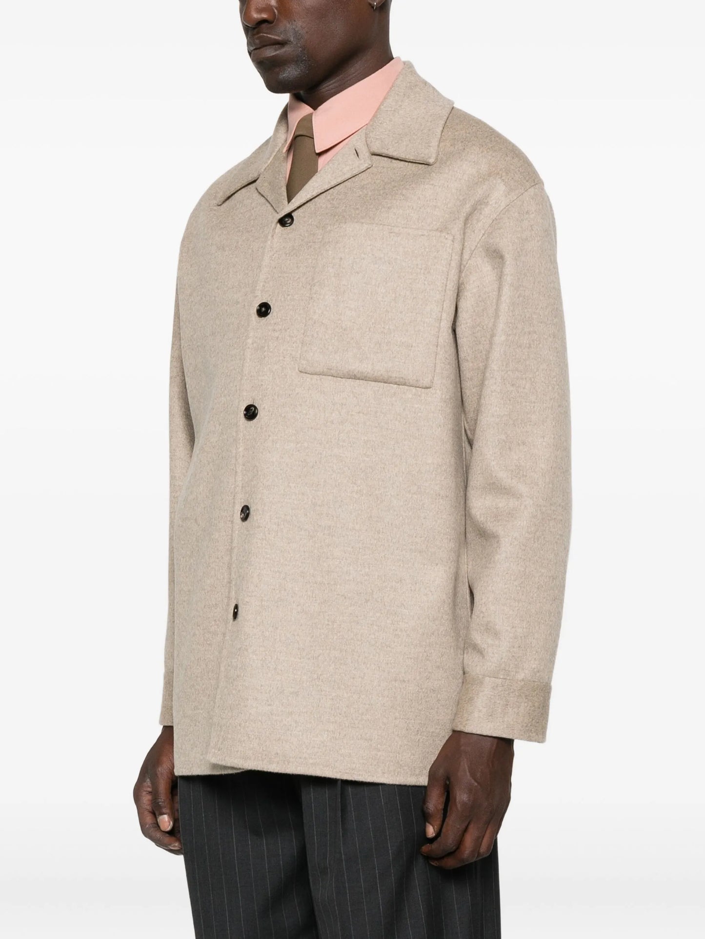 mélange-effect shirt jacket
