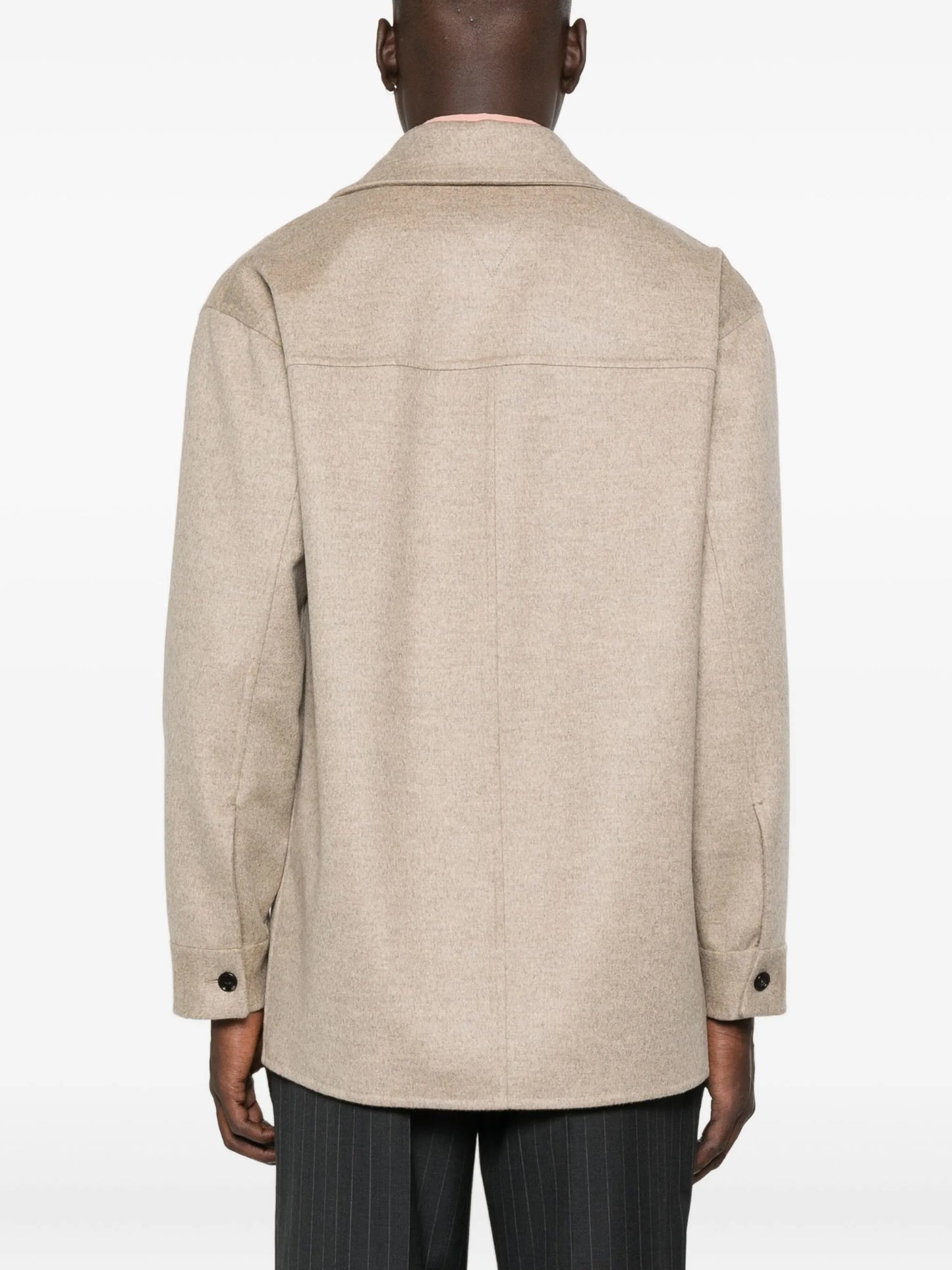 mélange-effect shirt jacket