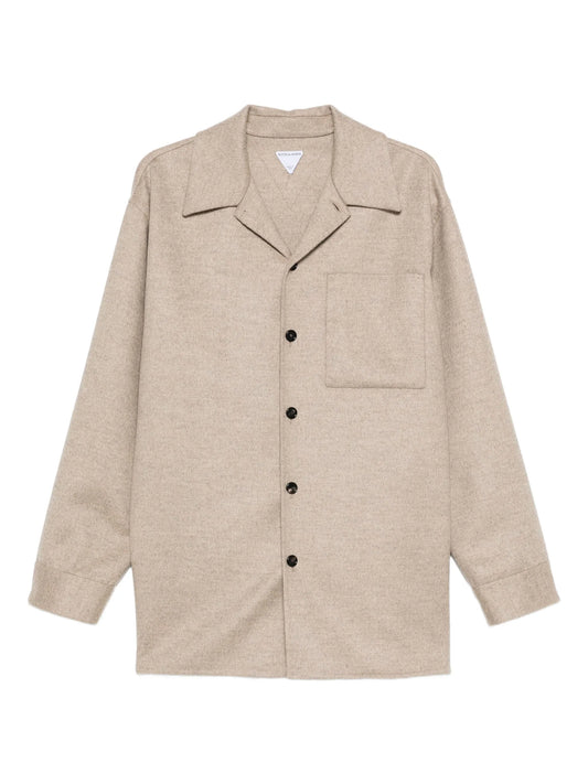 mélange-effect shirt jacket