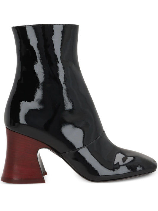 80mm leather block-heel boots