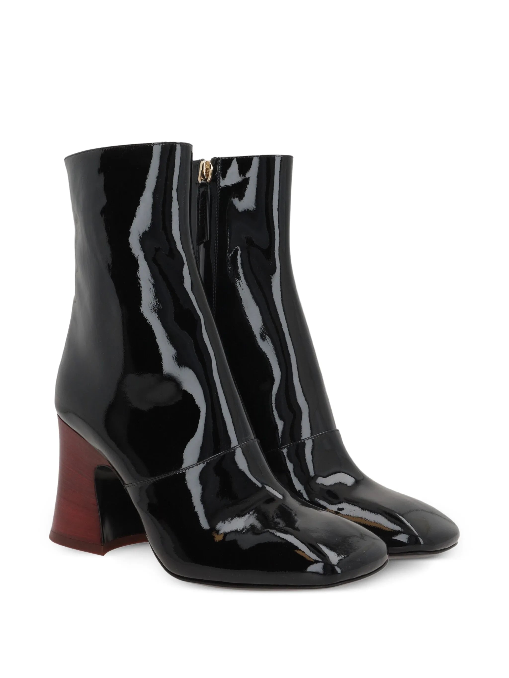80mm leather block-heel boots