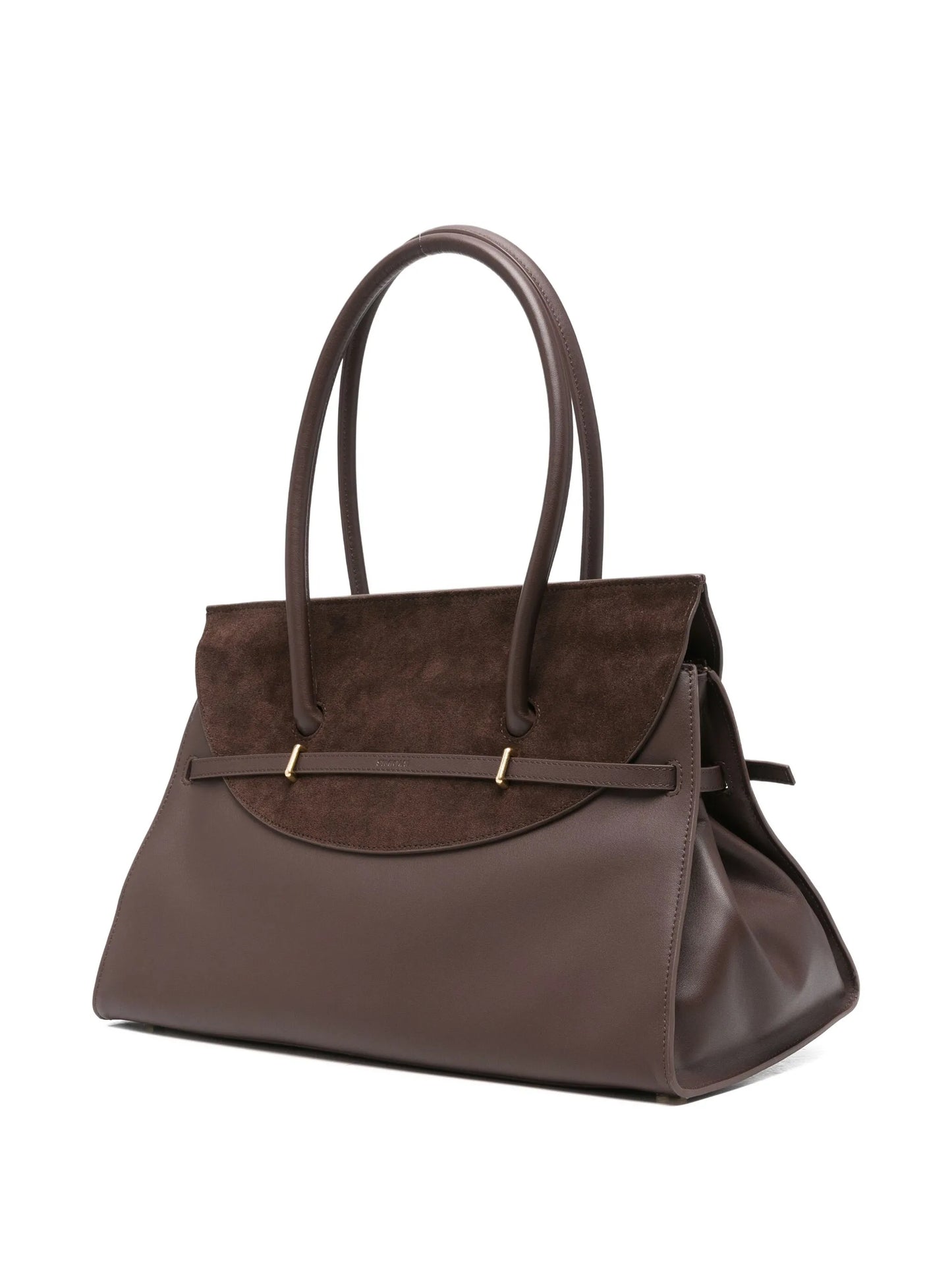 River suede buckle shoulder bag