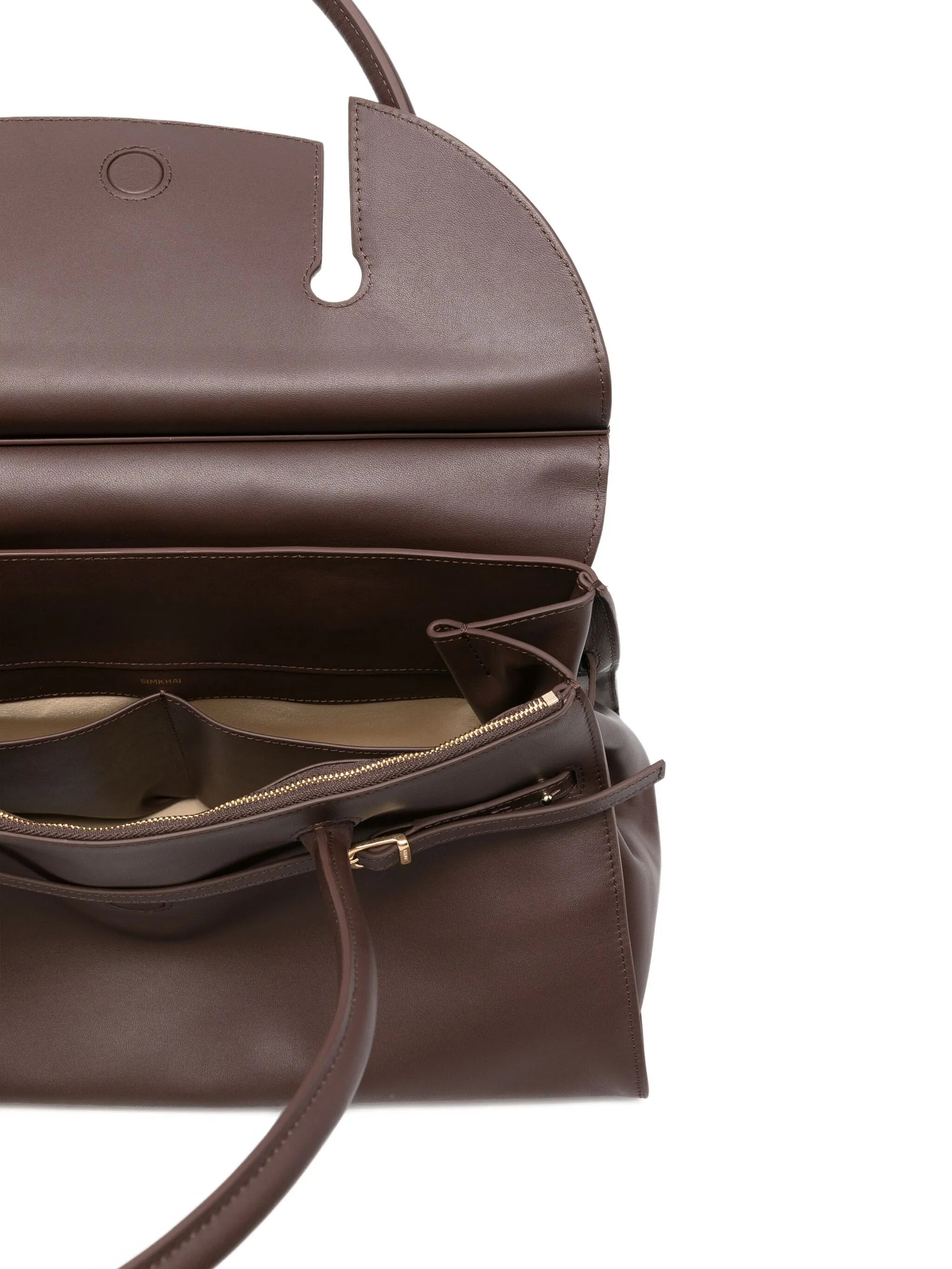 River suede buckle shoulder bag