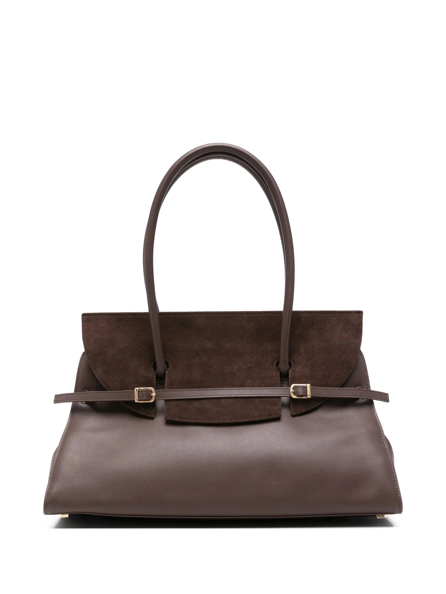 River suede buckle shoulder bag