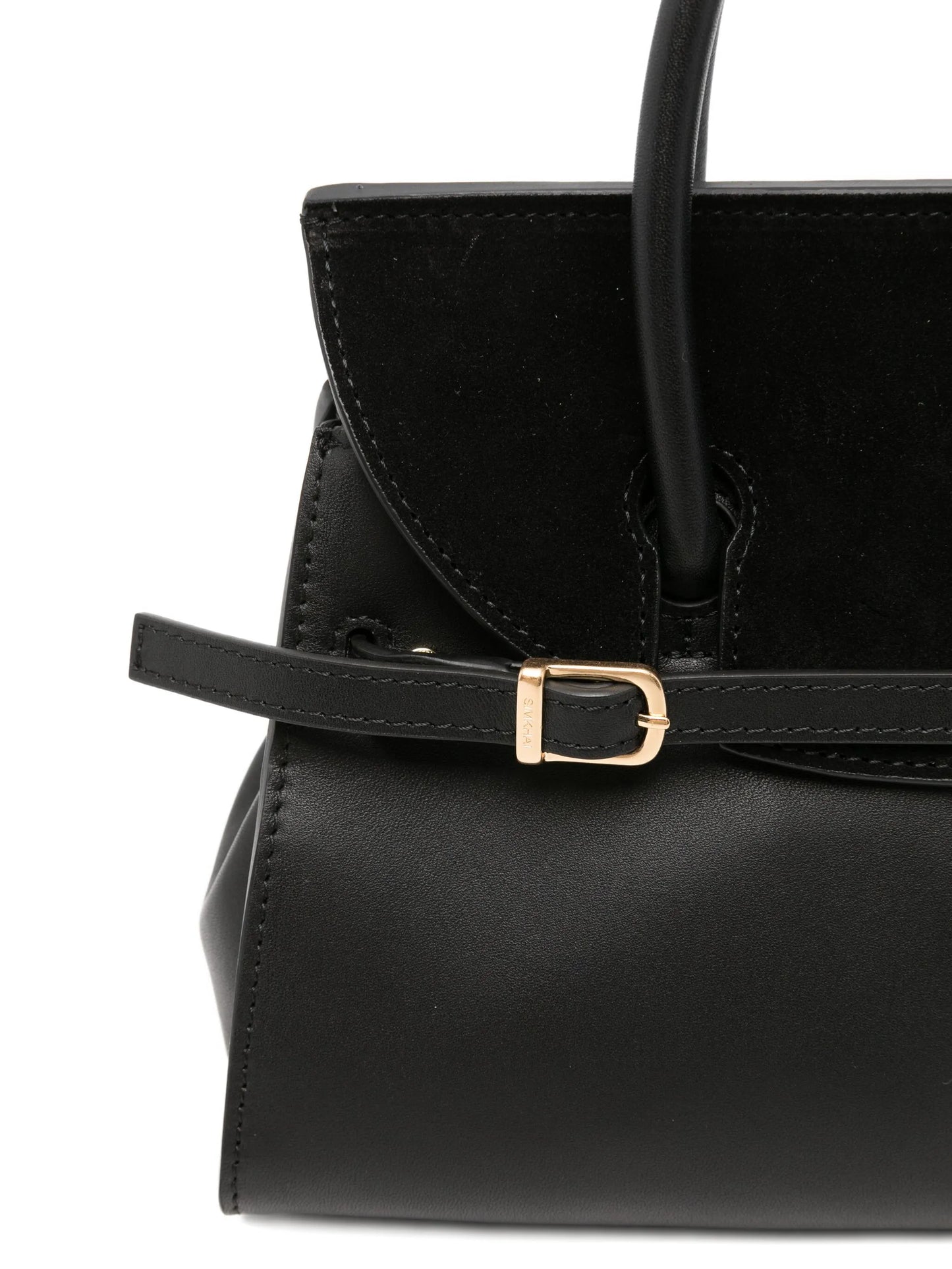 small River suede buckle tote bag
