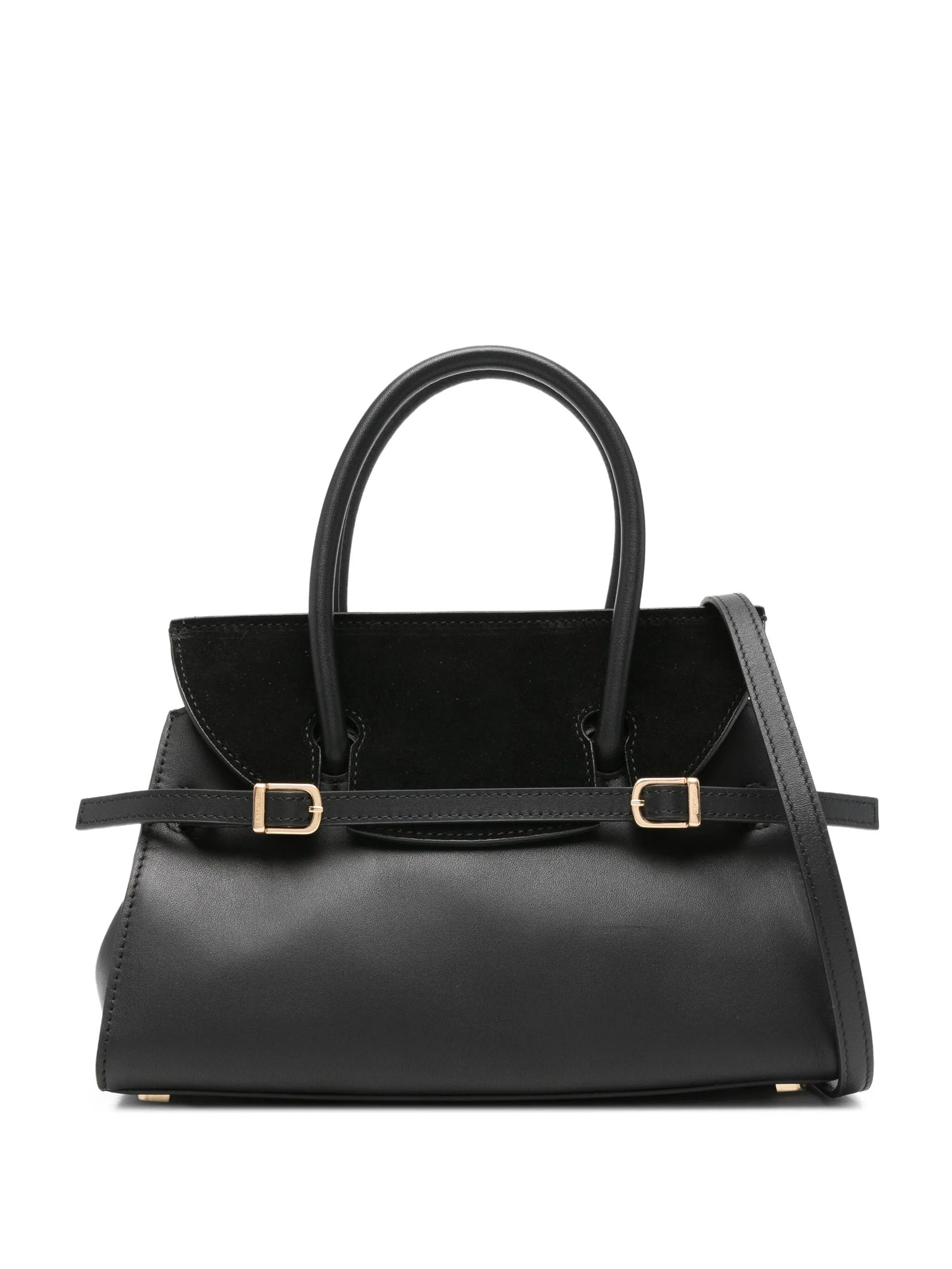 small River suede buckle tote bag