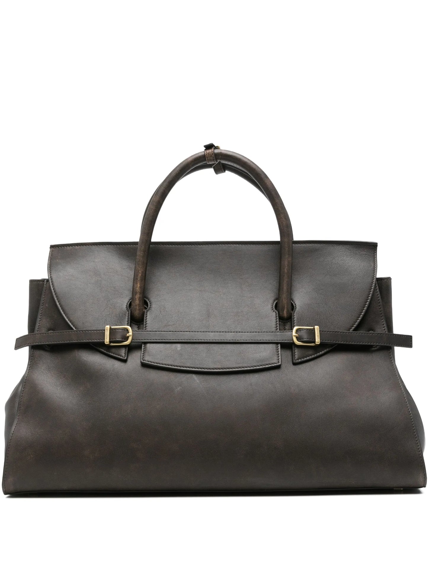 River leather weekender tote bag