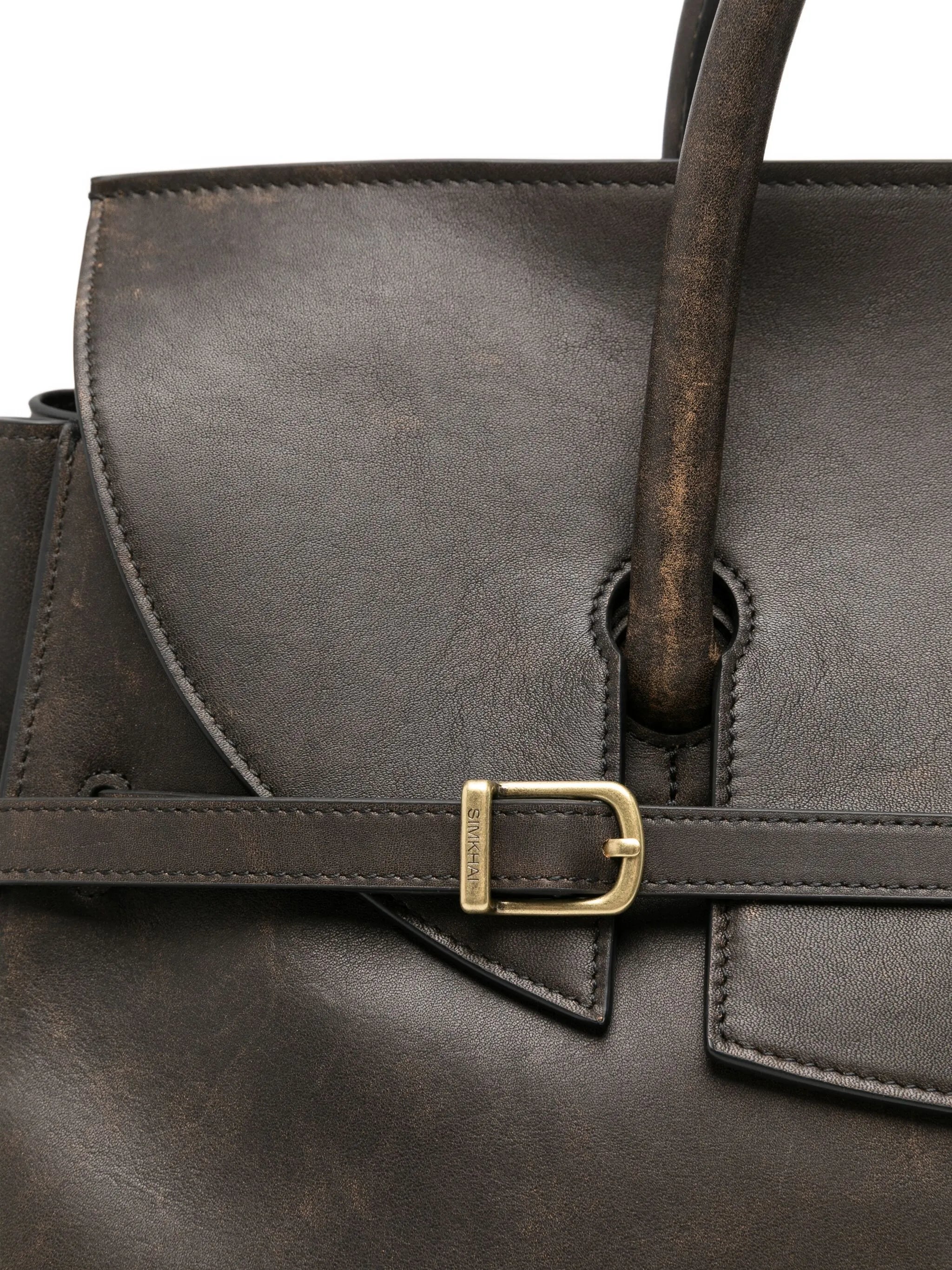 River leather weekender tote bag
