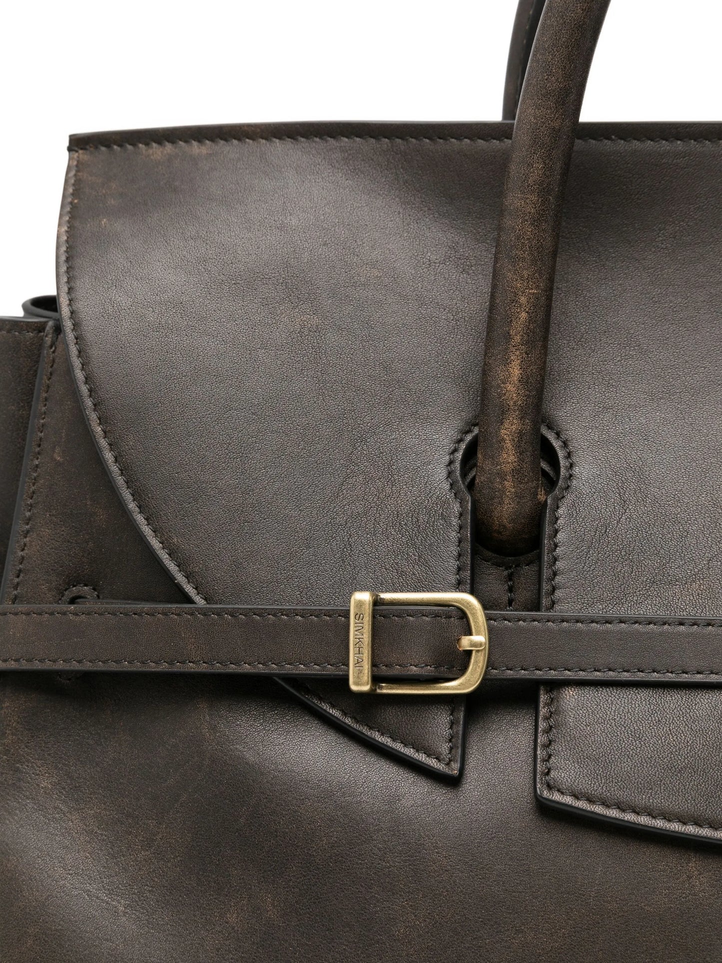 River leather weekender tote bag