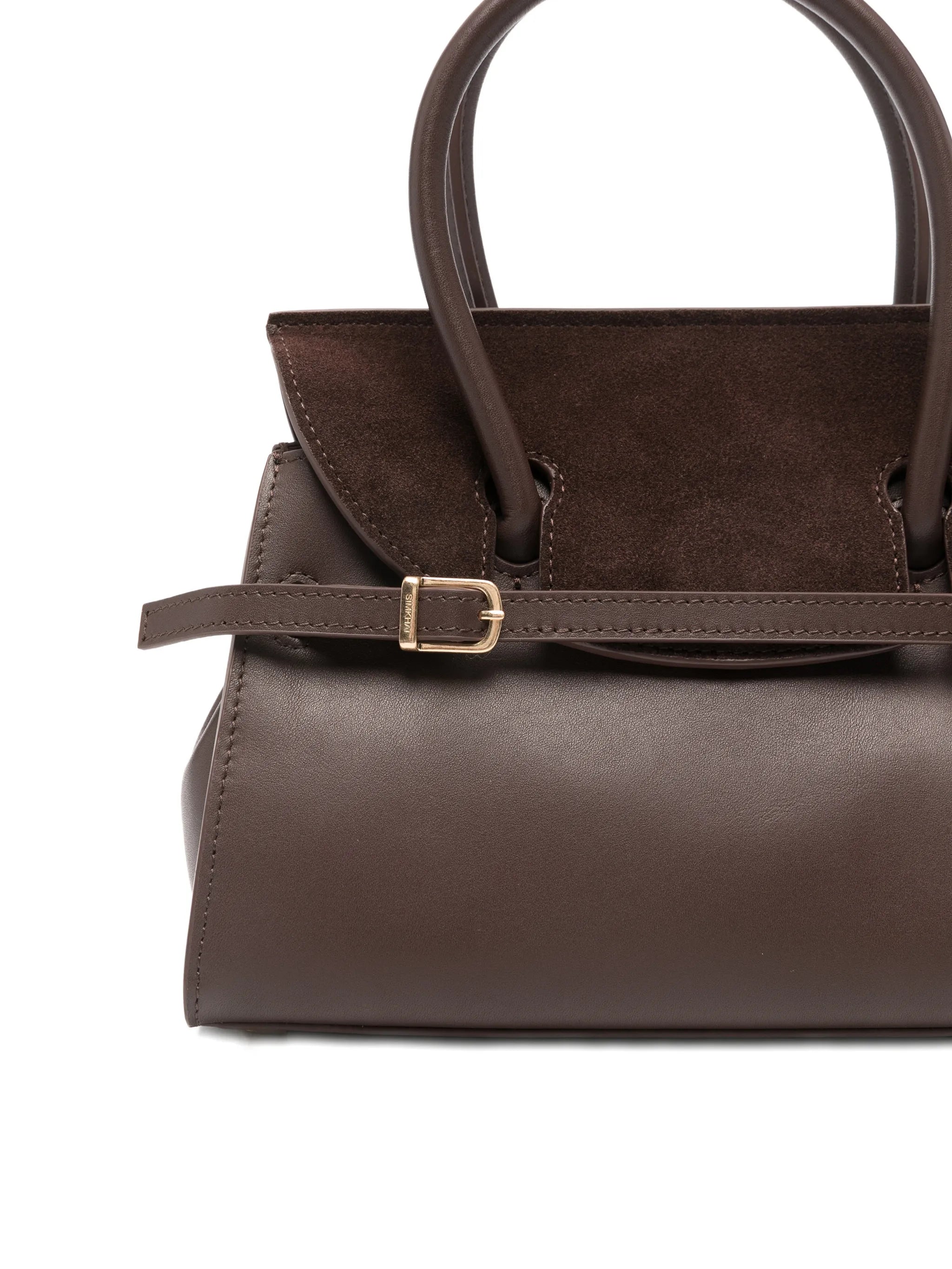 small River suede-panel buckled tote bag