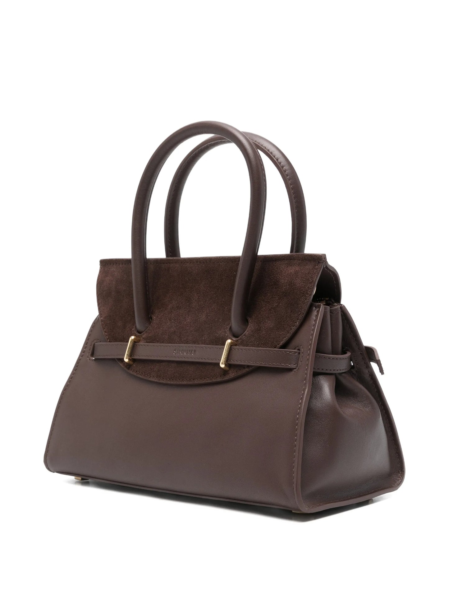 small River suede-panel buckled tote bag