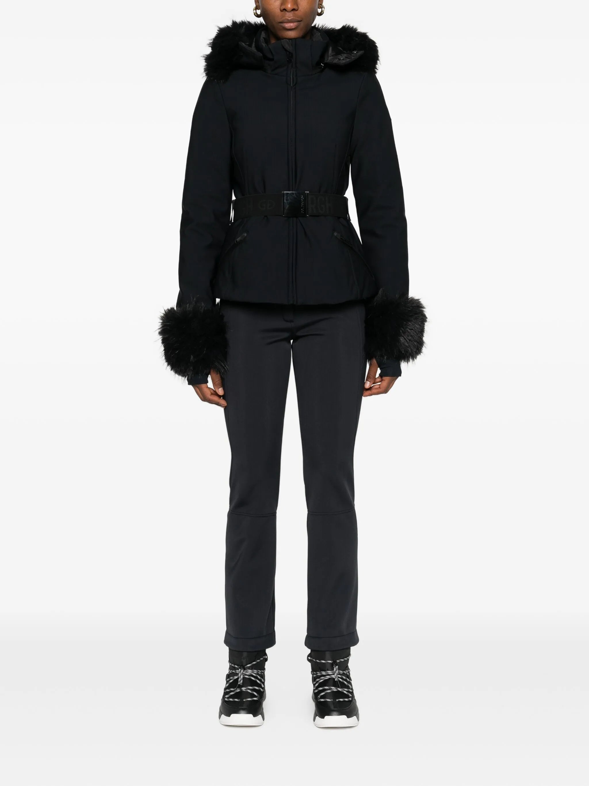 Giselle belted faux fur ski jacket