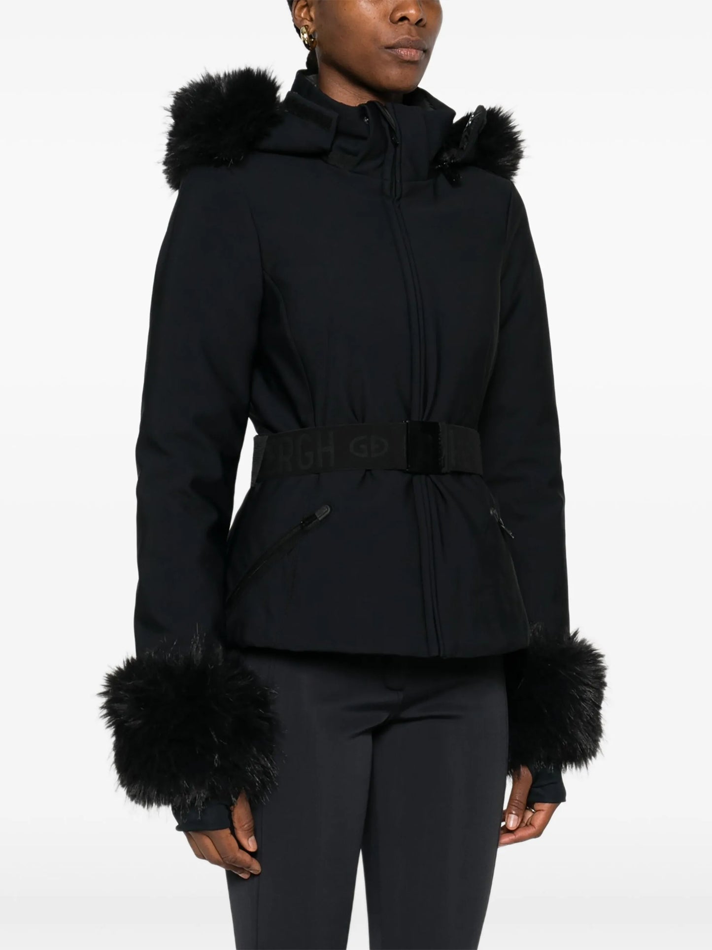 Giselle belted faux fur ski jacket