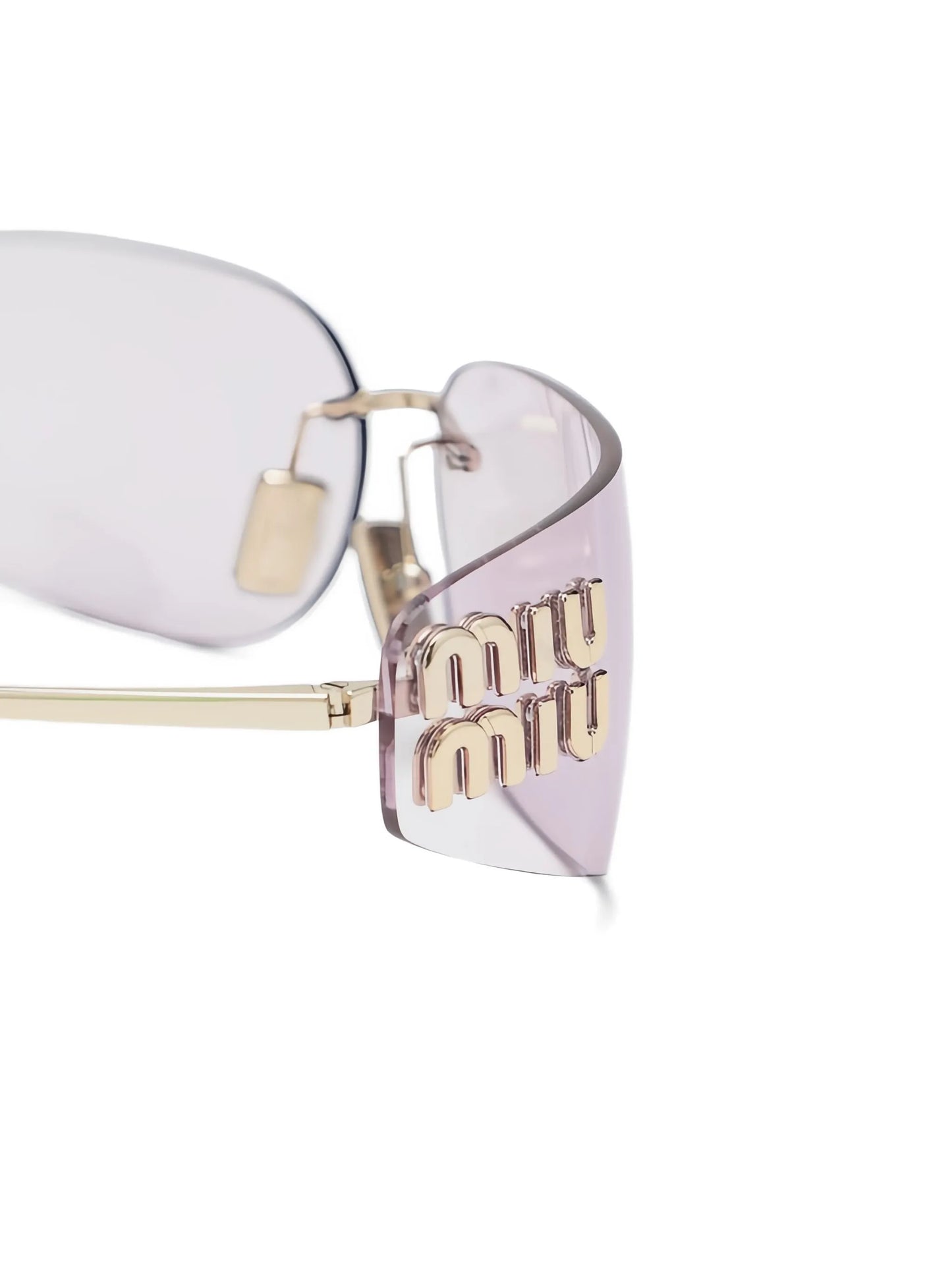 logo-plaque rimless sunglasses
