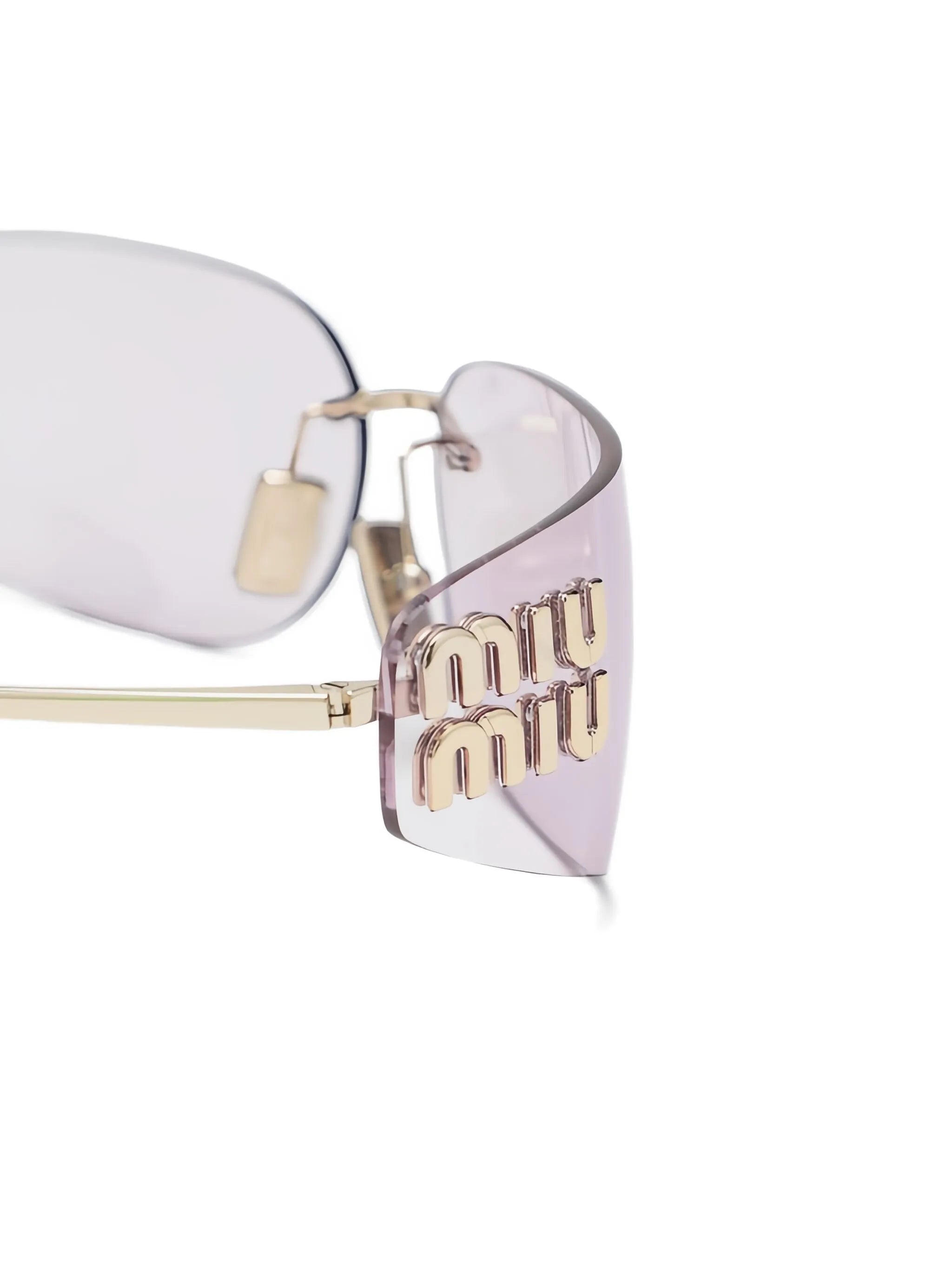 logo-plaque rimless sunglasses