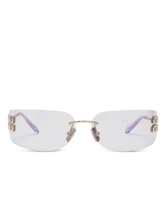 logo-plaque rimless sunglasses