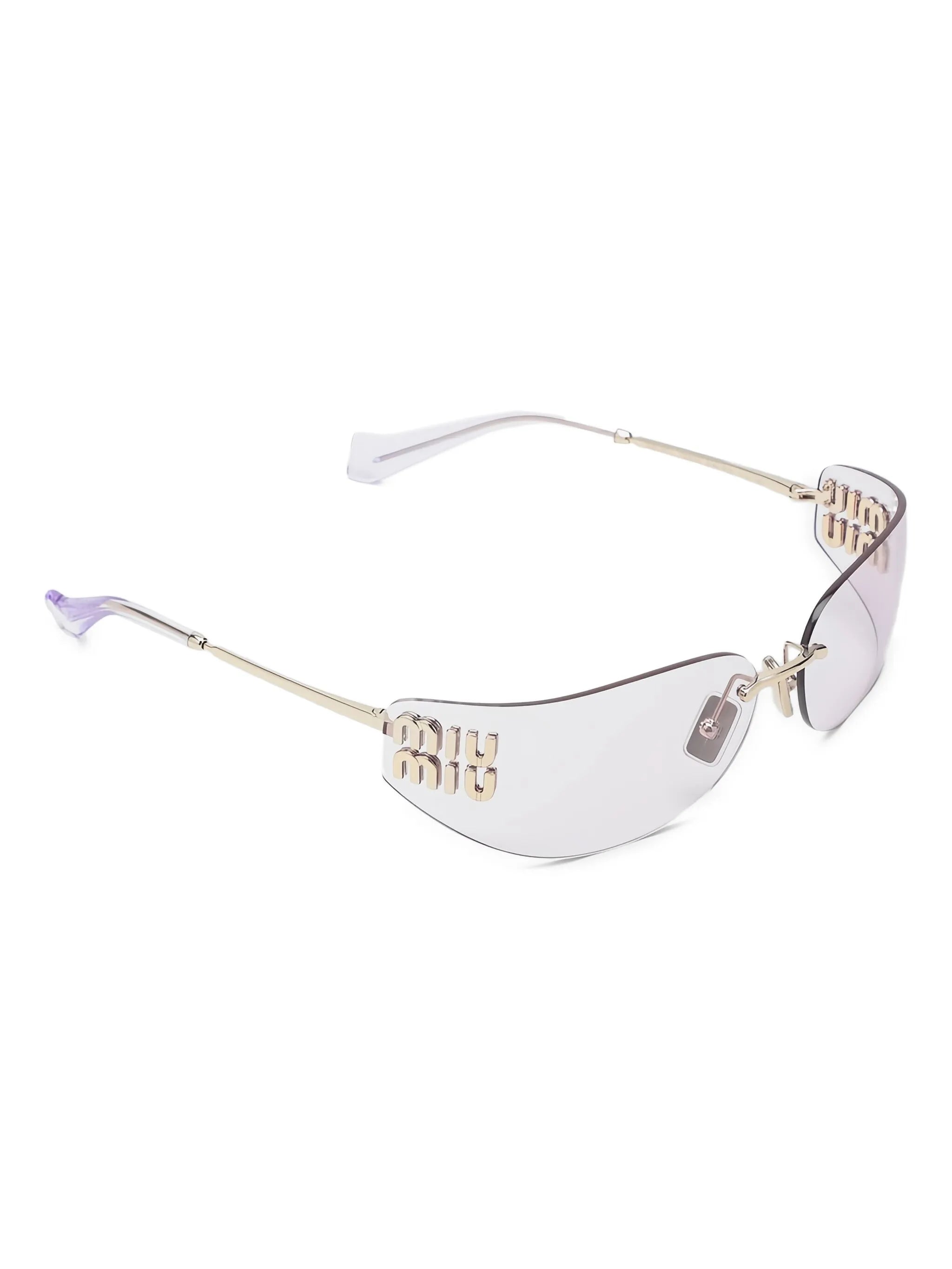 logo-plaque rimless sunglasses