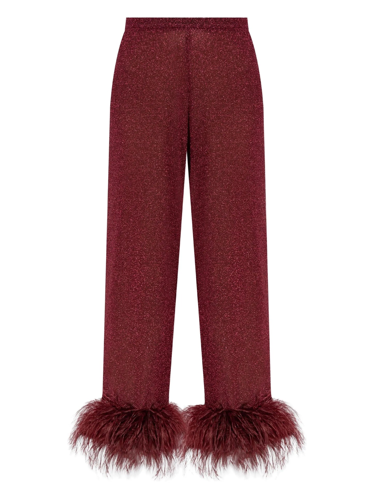 Plumage feather-trim trousers