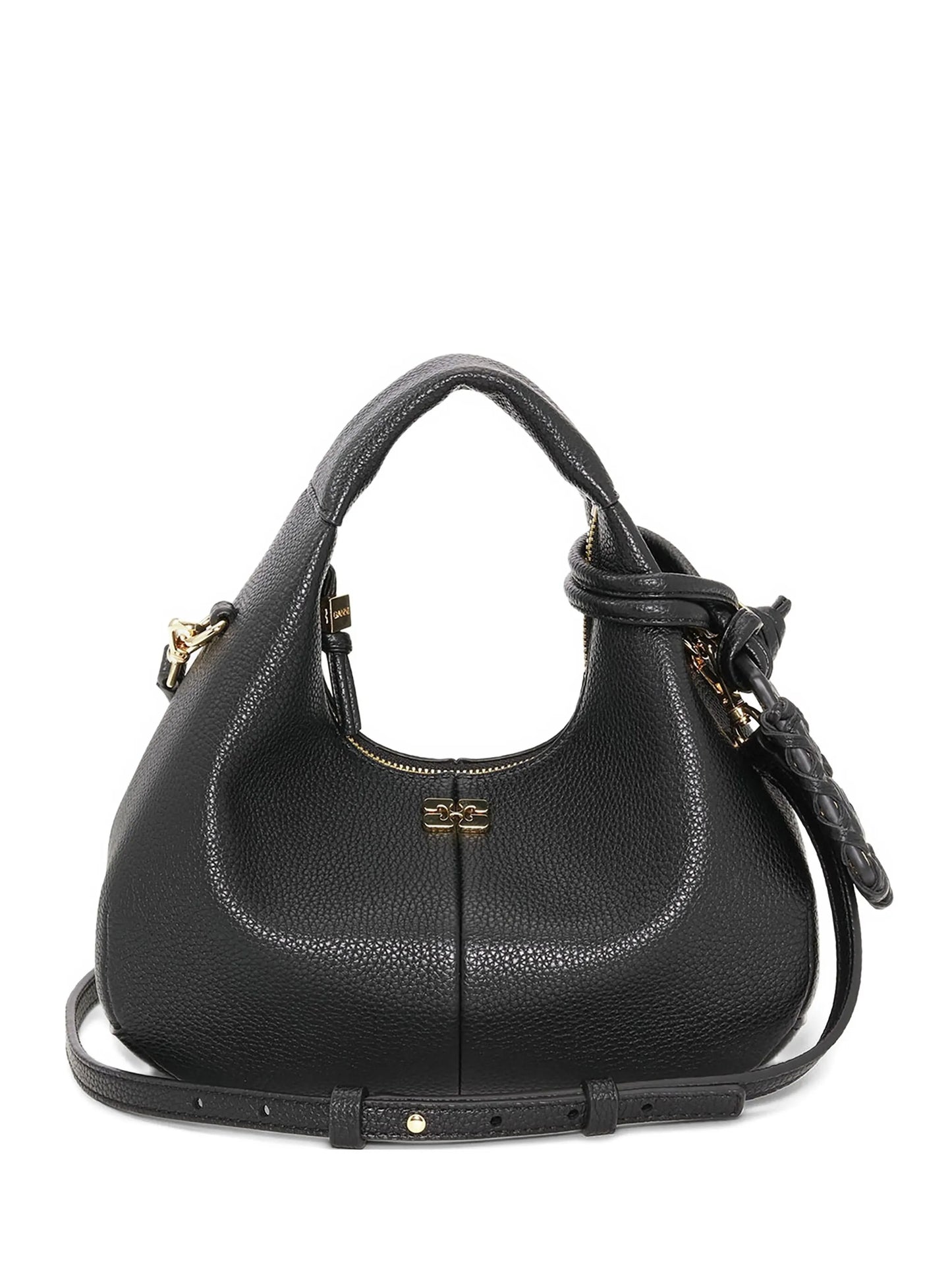 grained knot-detail shoulder bag