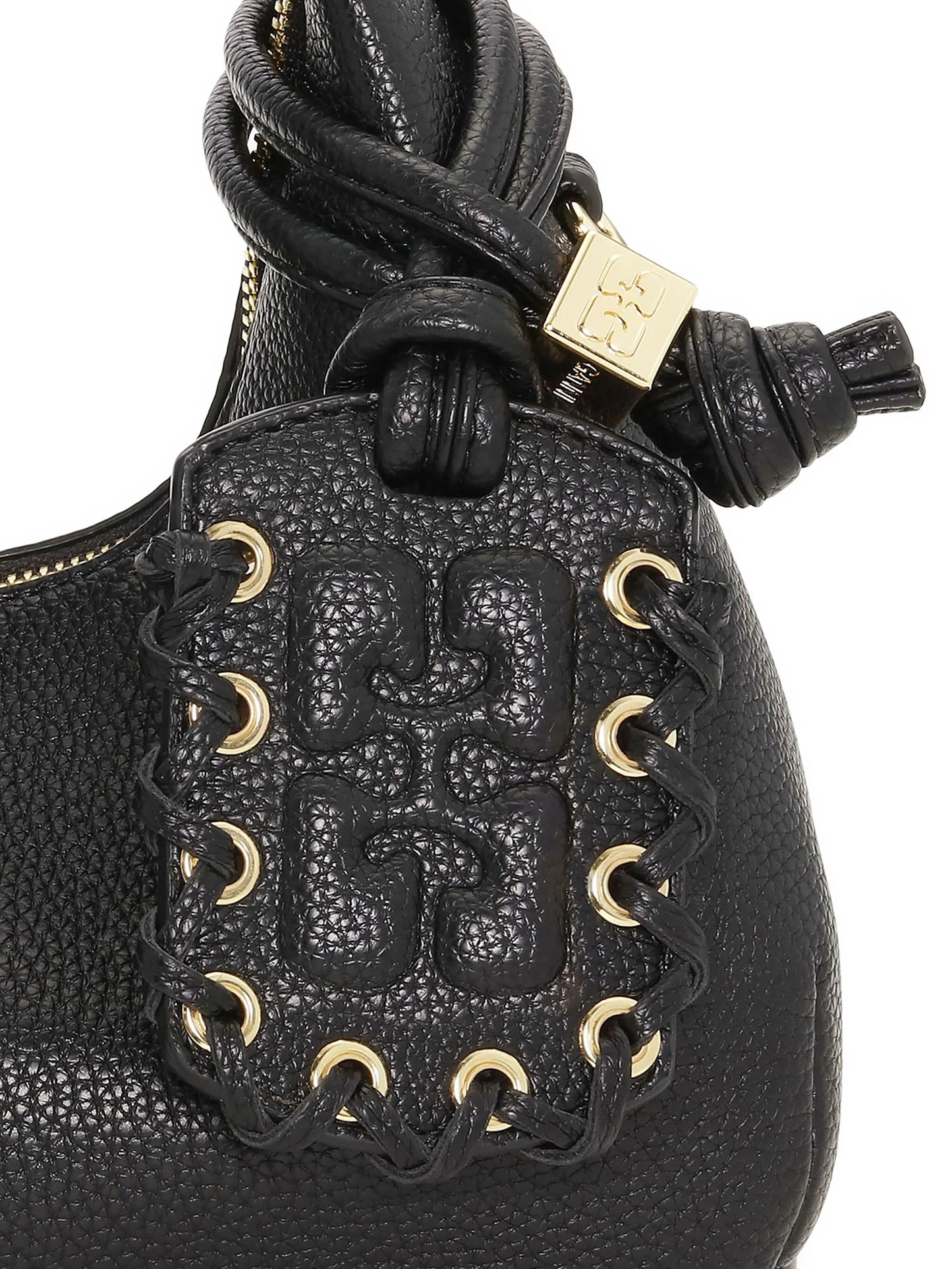 grained knot-detail shoulder bag