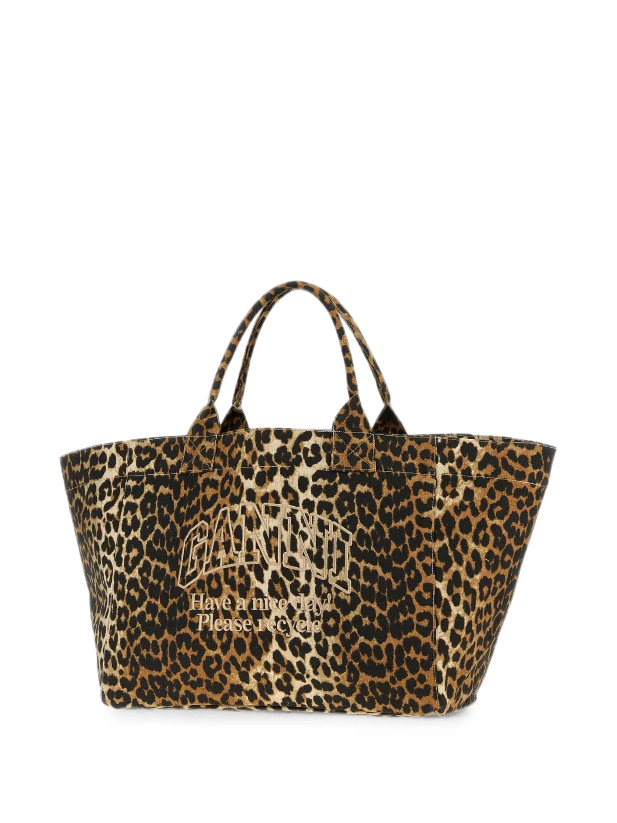 XXL leopard-print tote bag