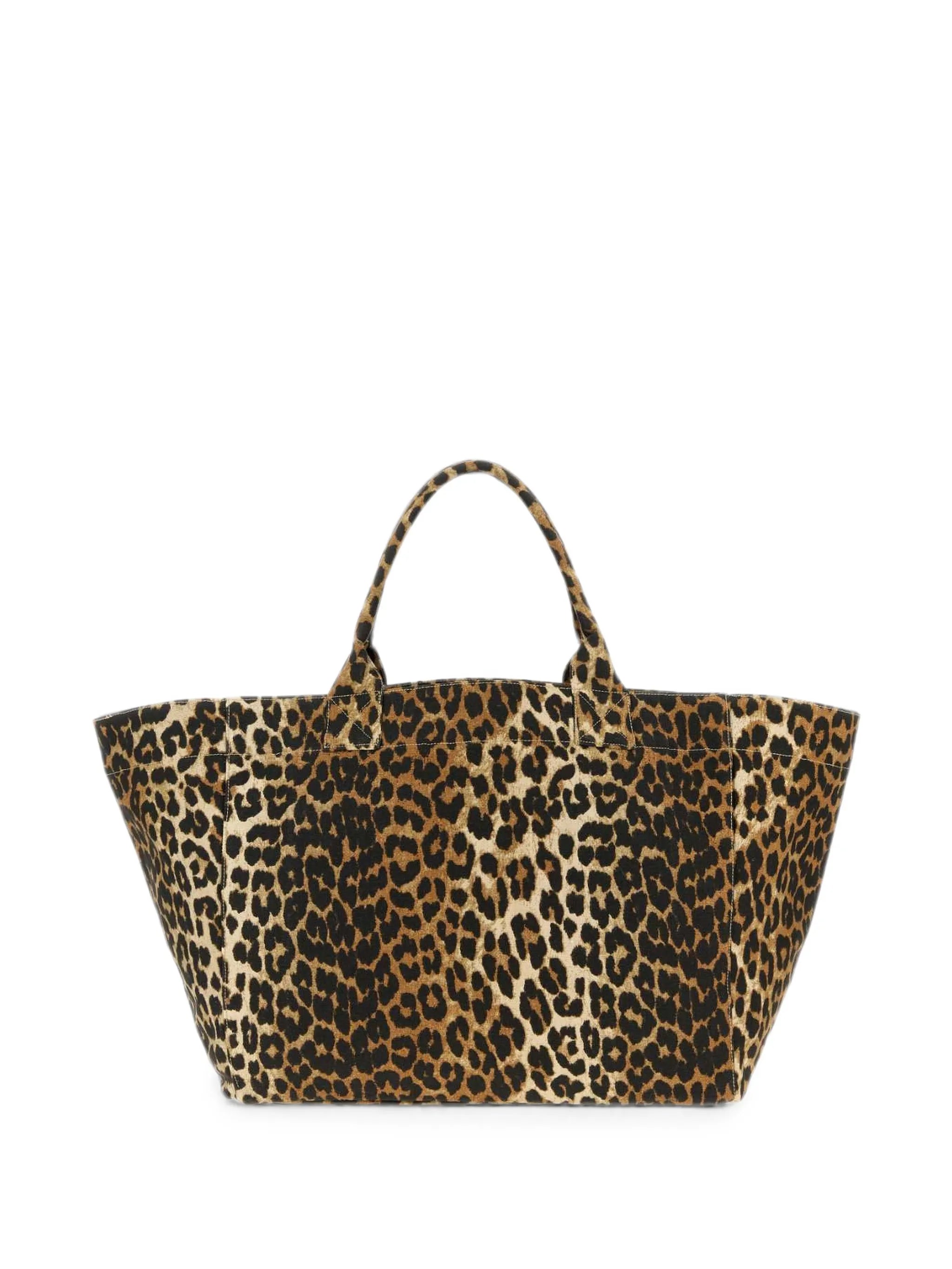 XXL leopard-print tote bag