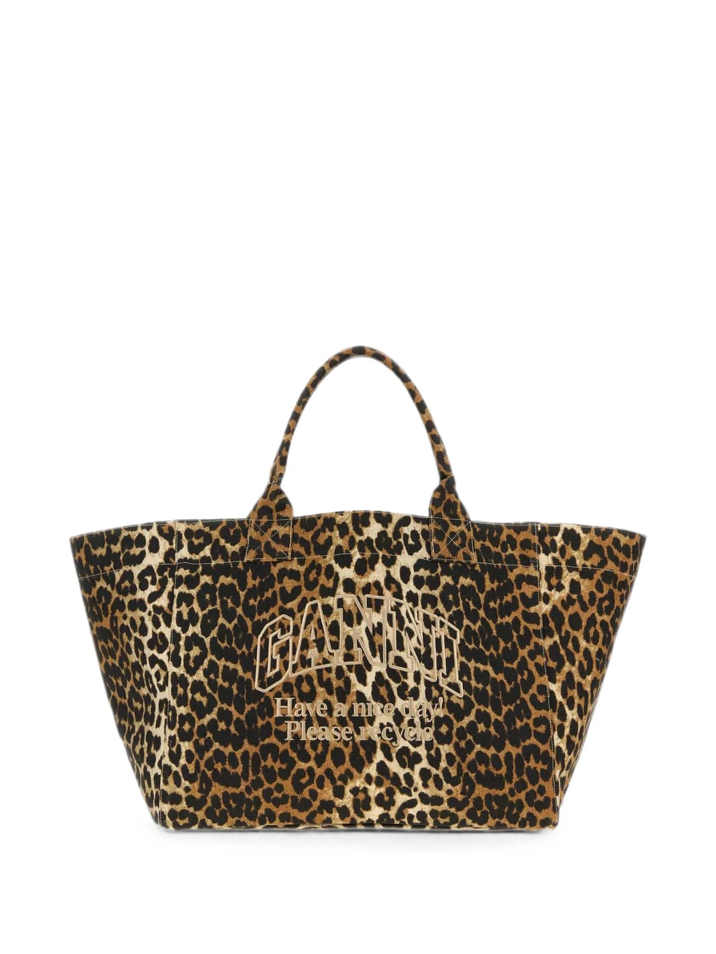 XXL leopard-print tote bag