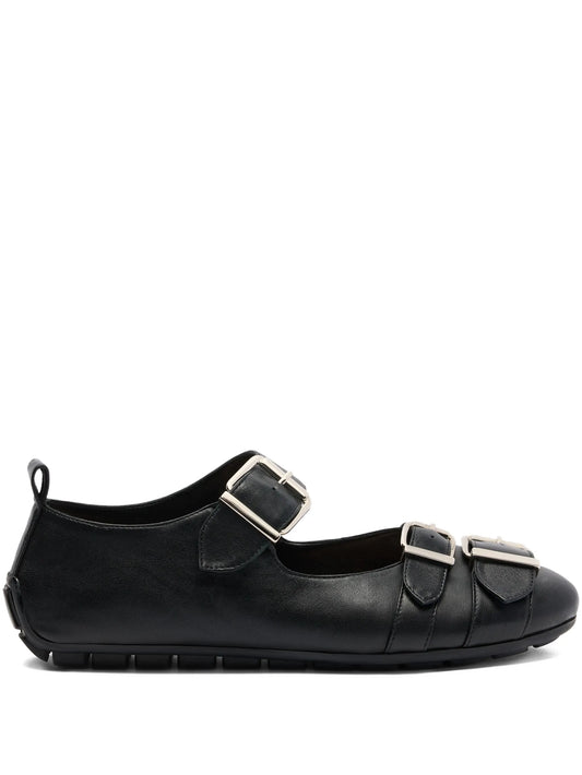 double-buckle ballet flats