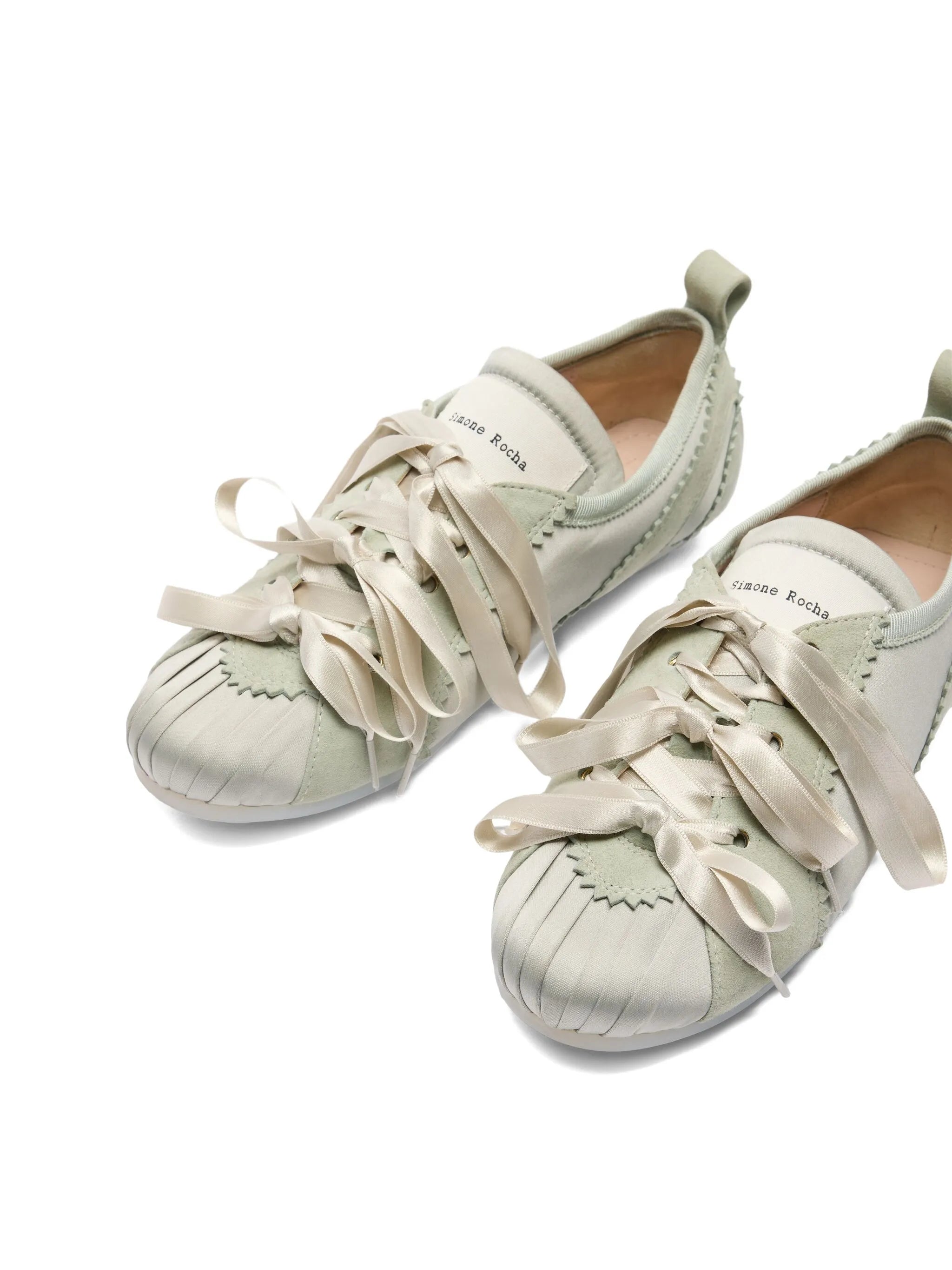 satin-ribbon ballerina sneakers