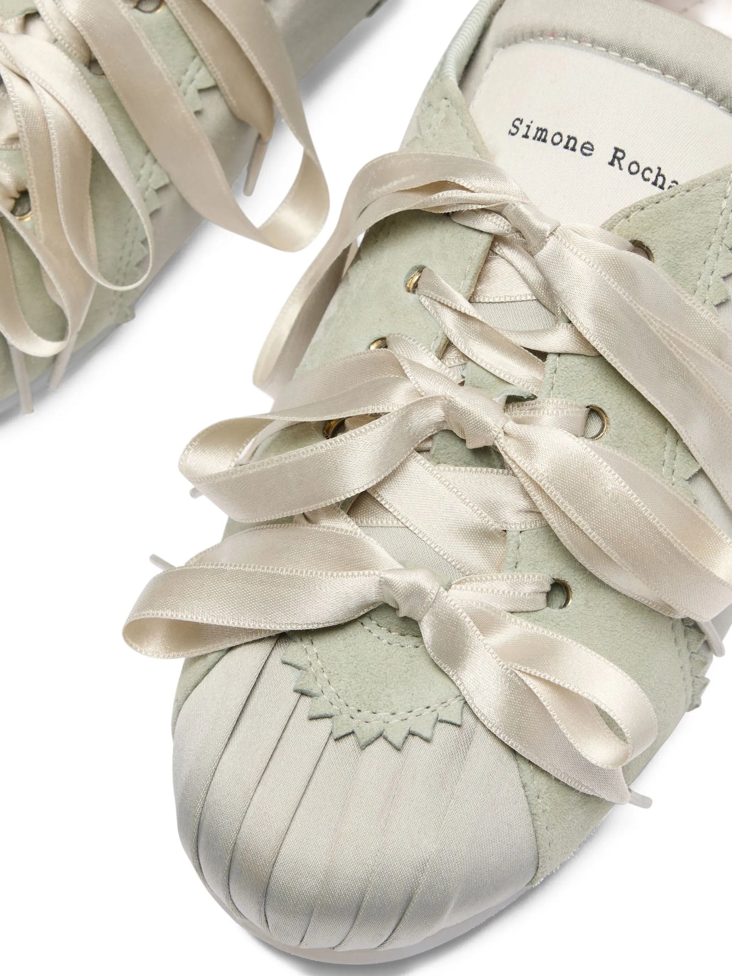 satin-ribbon ballerina sneakers