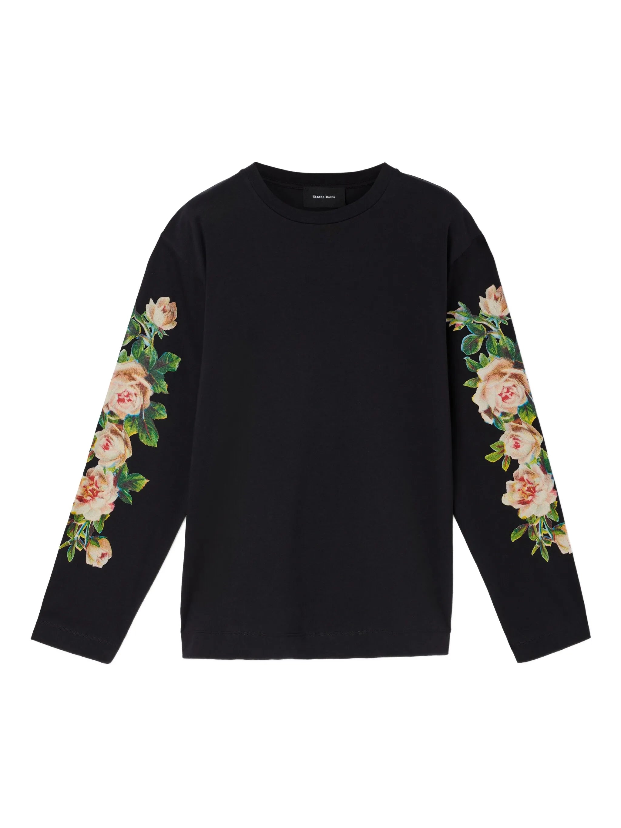 rose-print long-sleeve T-shirt