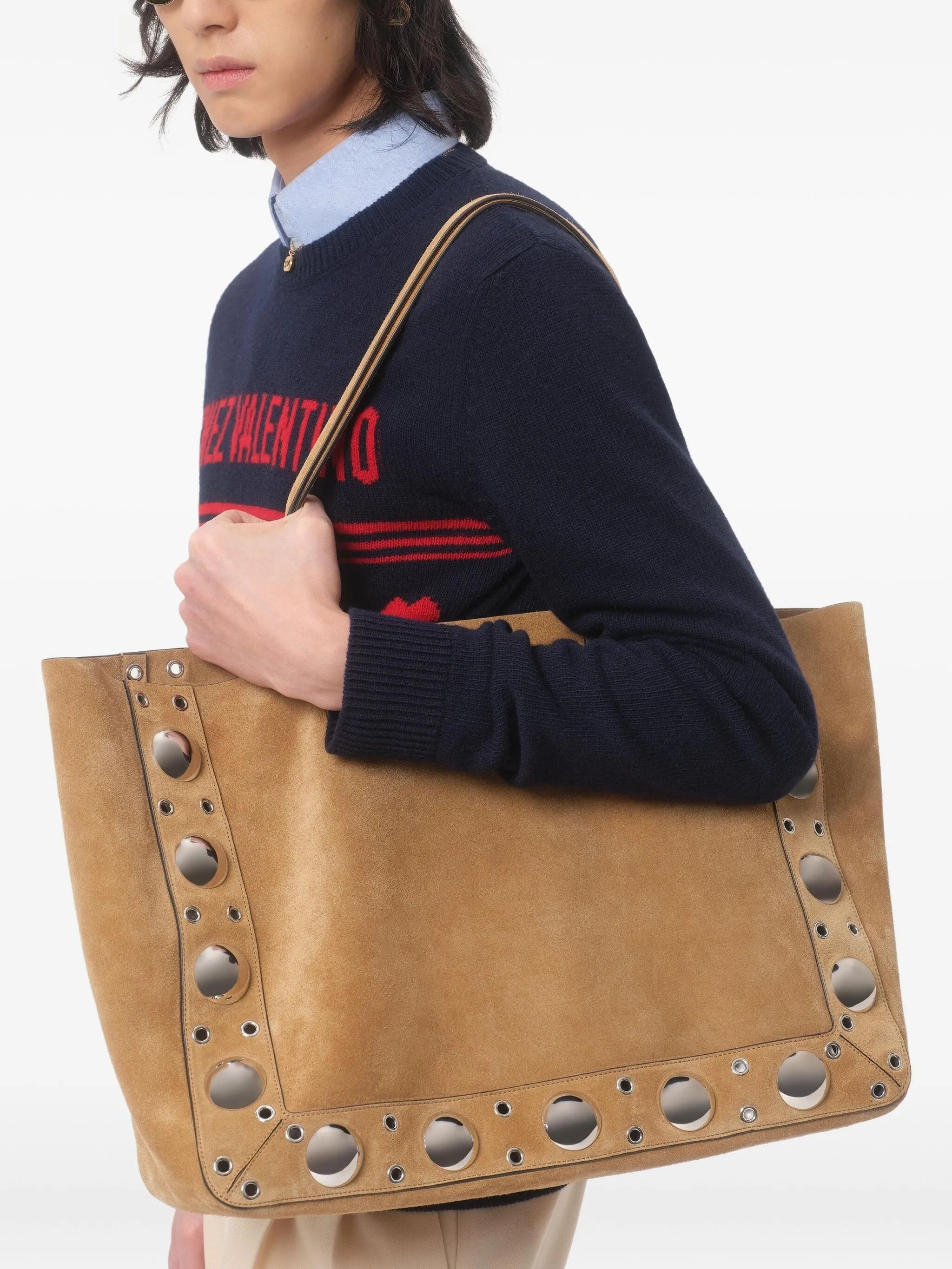 Chez Valentino jacquard-motif wool sweater