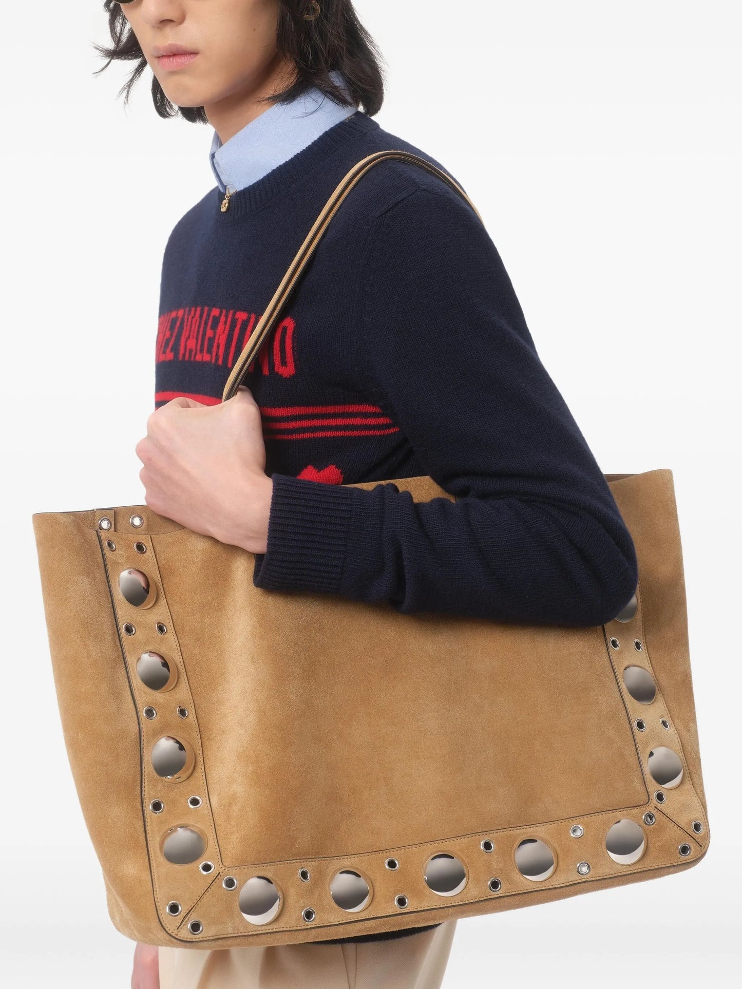 Chez Valentino jacquard-motif wool sweater