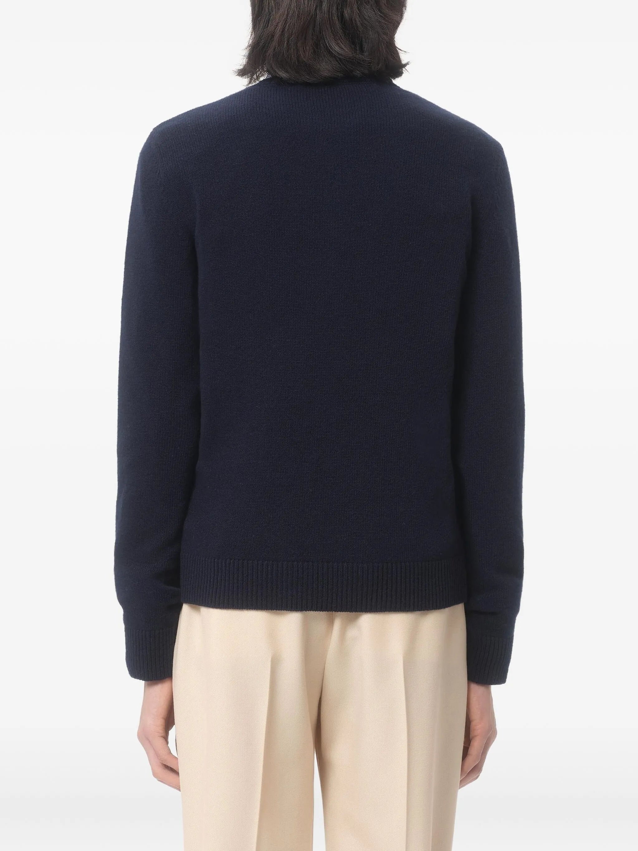 Chez Valentino jacquard-motif wool sweater