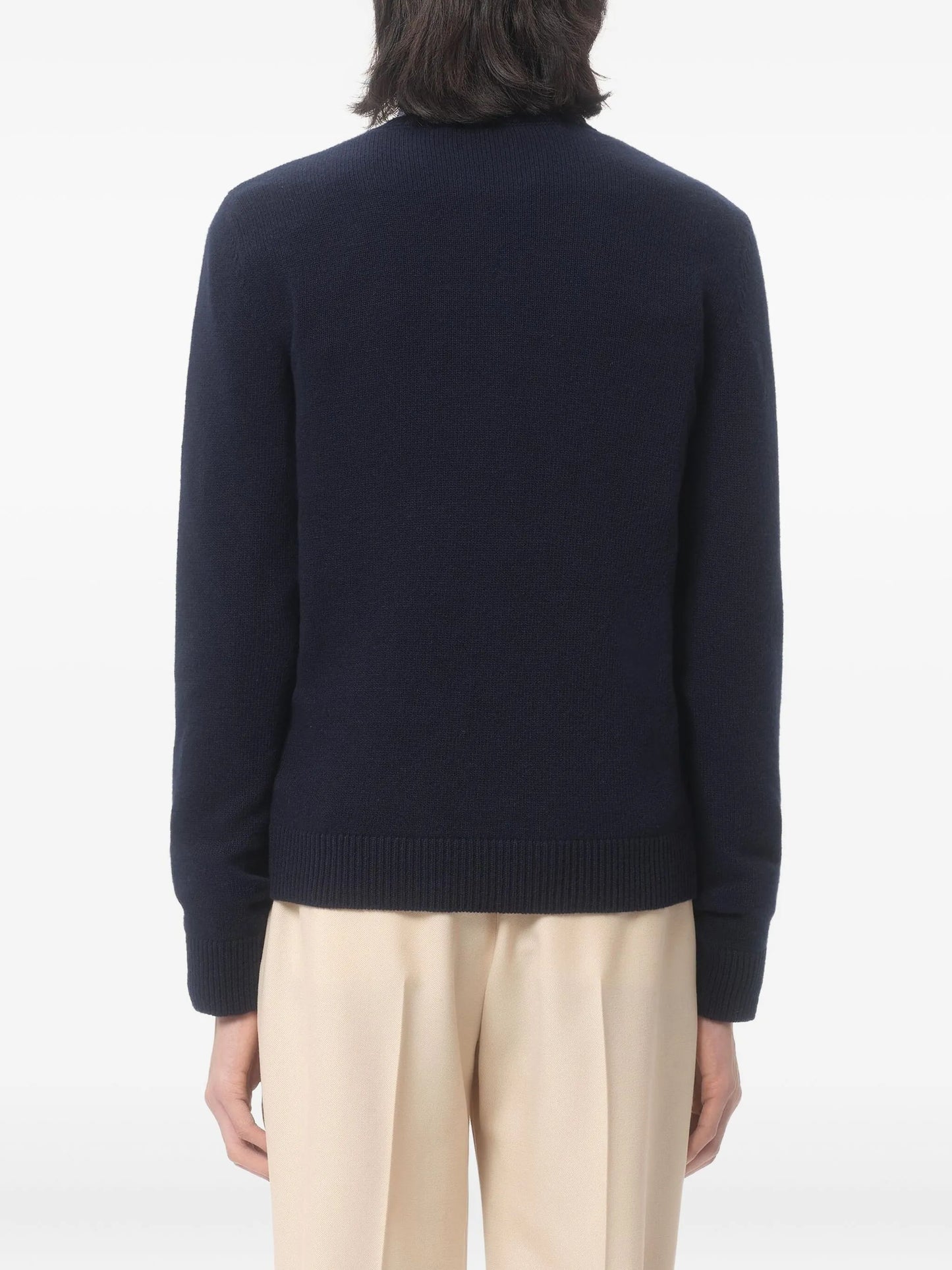 Chez Valentino jacquard-motif wool sweater