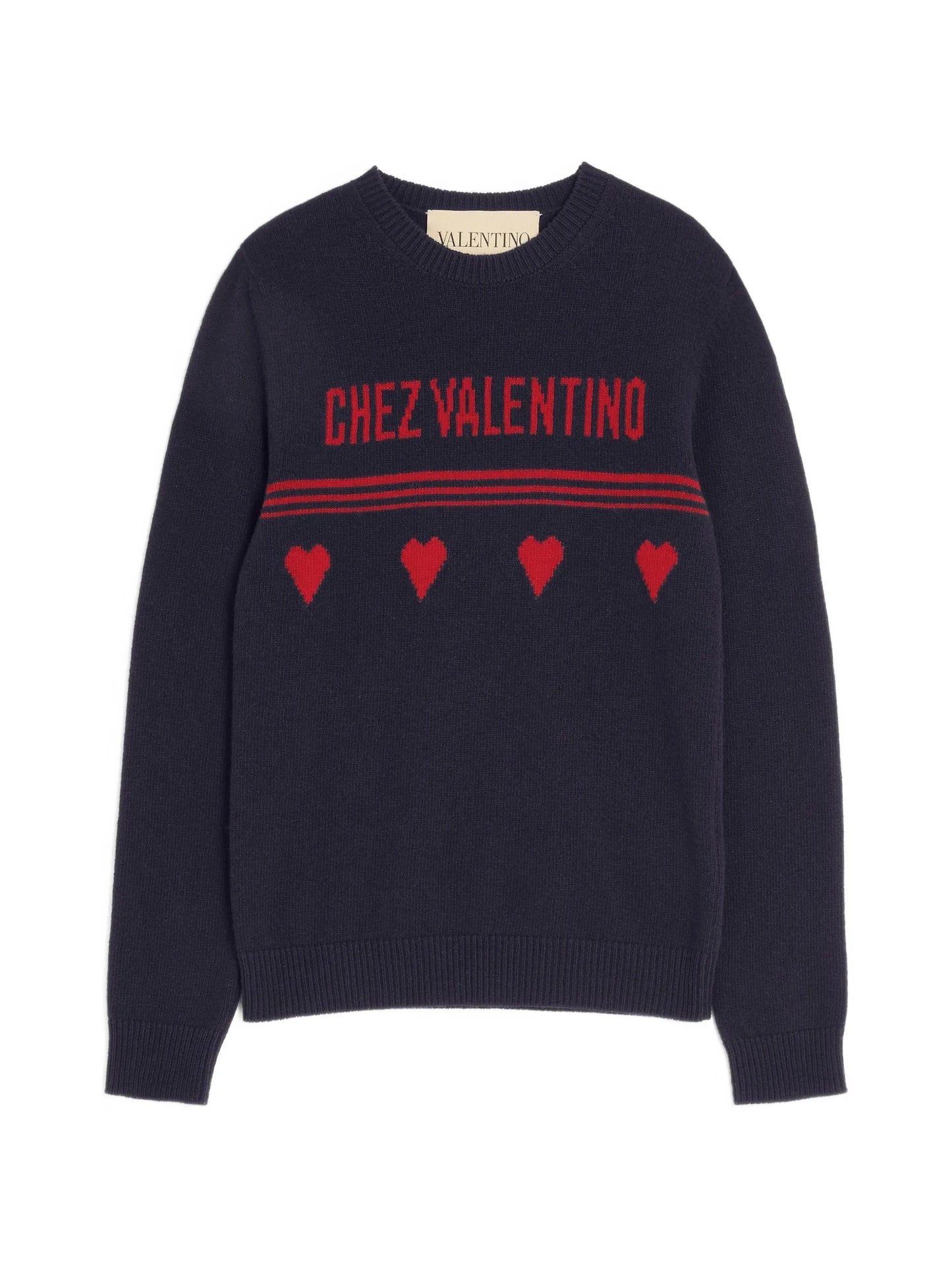 Chez Valentino jacquard-motif wool sweater
