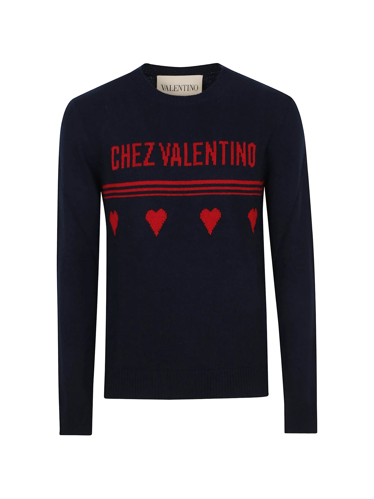 Chez Valentino jacquard-motif wool sweater